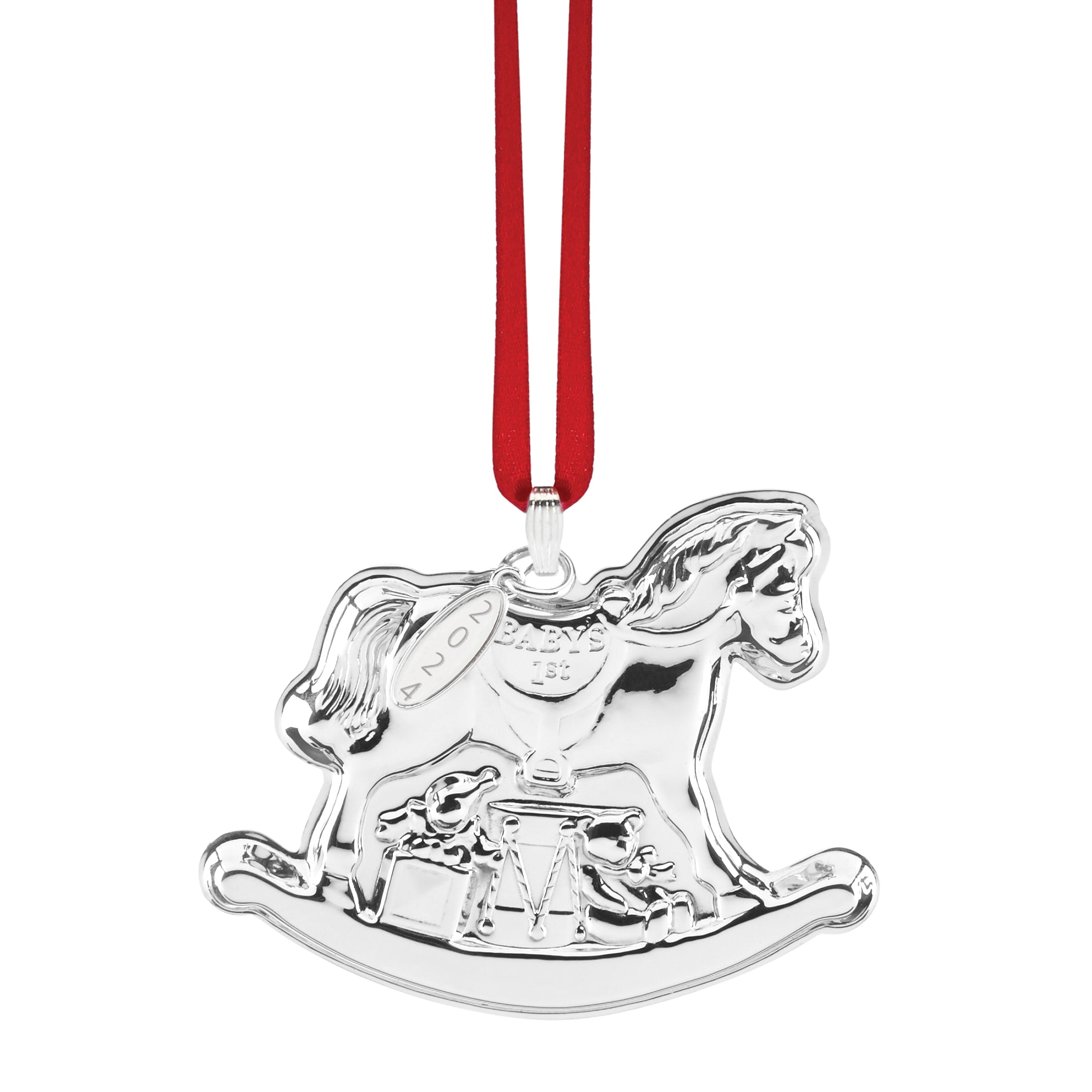 2024 Baby's First Rocking Horse Christmas Ornament - Handmade Wooden Nursery Decor for Newborn Gifts & Holiday Tree Decoration