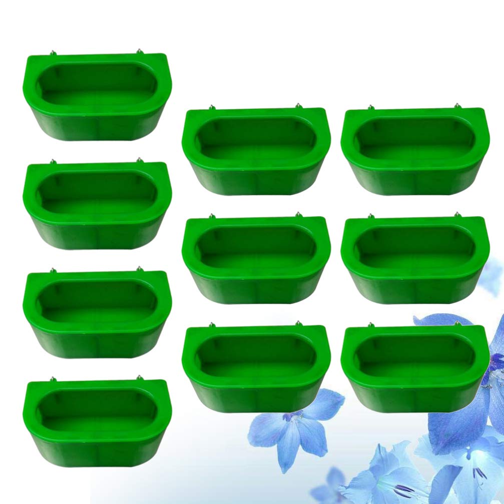 DOITOOL 10Pcs Hanging Bird Feeder & Water Dispenser - Durable Cage Mounted Food and Water Dish for Parrots, Pigeons, Canaries - Perfect for Aviaries, Bird Cages, and Outdoor Use
