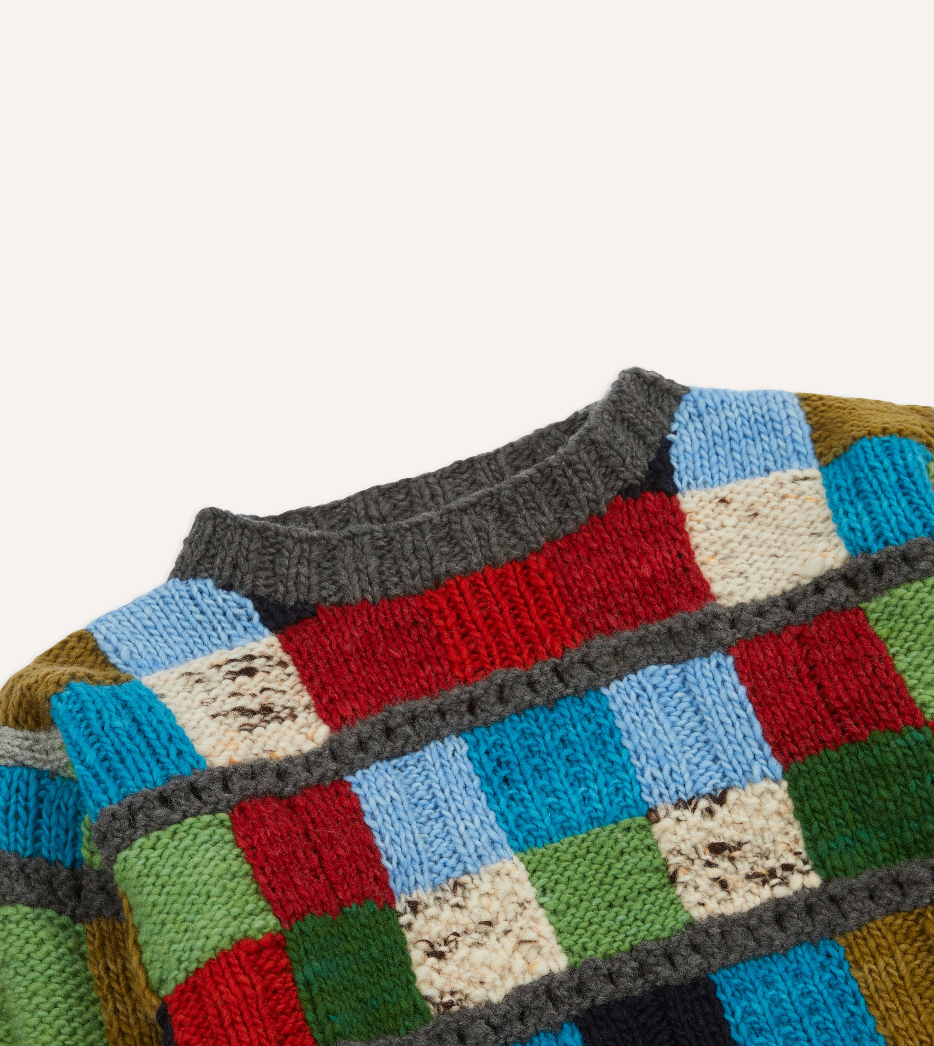 Drake's Patchwork Merino Wool Jumper - Premium Knit Sweater for Men - Cozy Winter Fashion for Casual & Office Wear