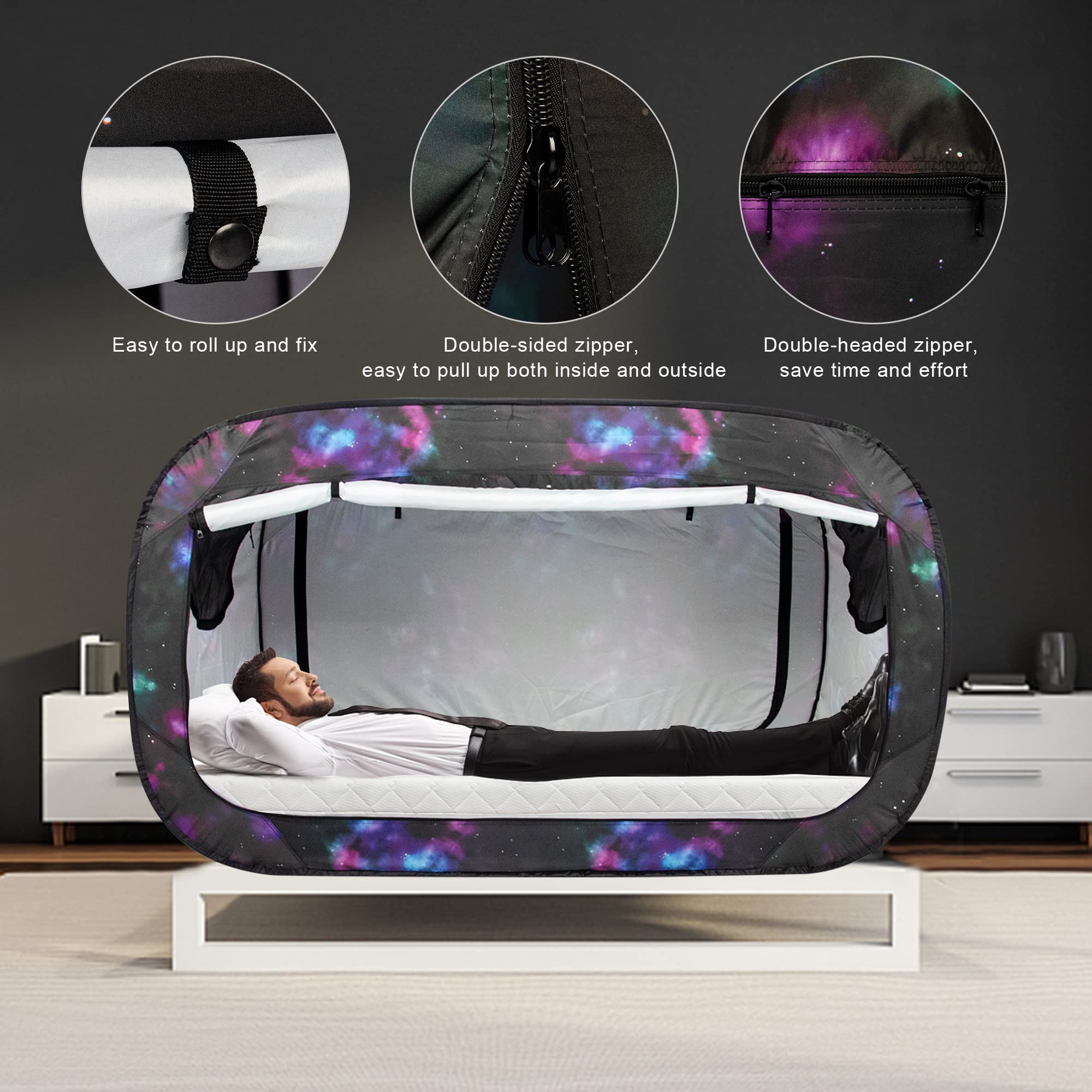 Portable Bed Tent Canopy for Kids & Adults - Breathable Indoor Sleeping Tent with 2 Doors, Privacy Space for Bedroom, Camping & Relaxation