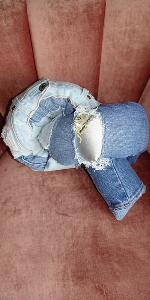 Denim Baby Knot Pillow III - Soft & Safe Infant Head Support for Newborns & Toddlers - Perfect for Car Seats, Strollers, and Cribs