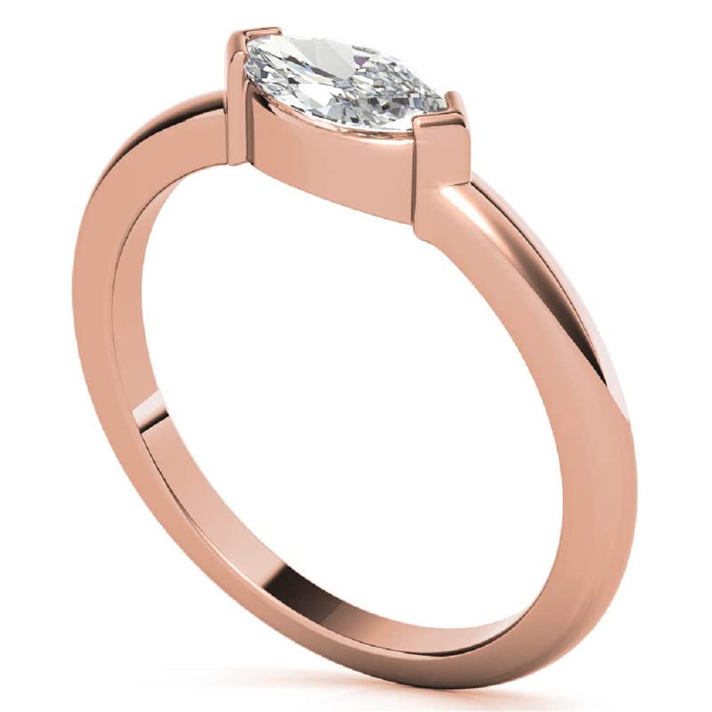 10K Solid Rose Gold Handmade Engagement Rings - 2 CT Oval Cut Moissanite Diamond Solitaire Wedding Band Set for Women - Perfect for Proposals, Anniversaries & Bridal Jewelry Gifts