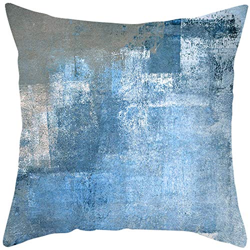 Blue Decorative Throw Pillow Covers 18x18 Inch - Set of 2 Soft Couch Cushion Covers for Living Room, Bedroom & Sofa - Perfect for Home Decor, Accent Pillows and Cozy Comfort
