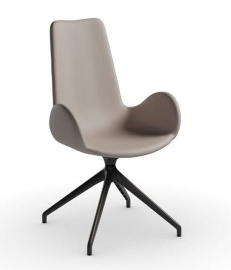 Midj Dalia PA X47 Modern Swivel Armchair - 360° Rotating Lounge Chair with Upholstered Seat & Metal Base - Perfect for Living Room, Office, or Reading Nook