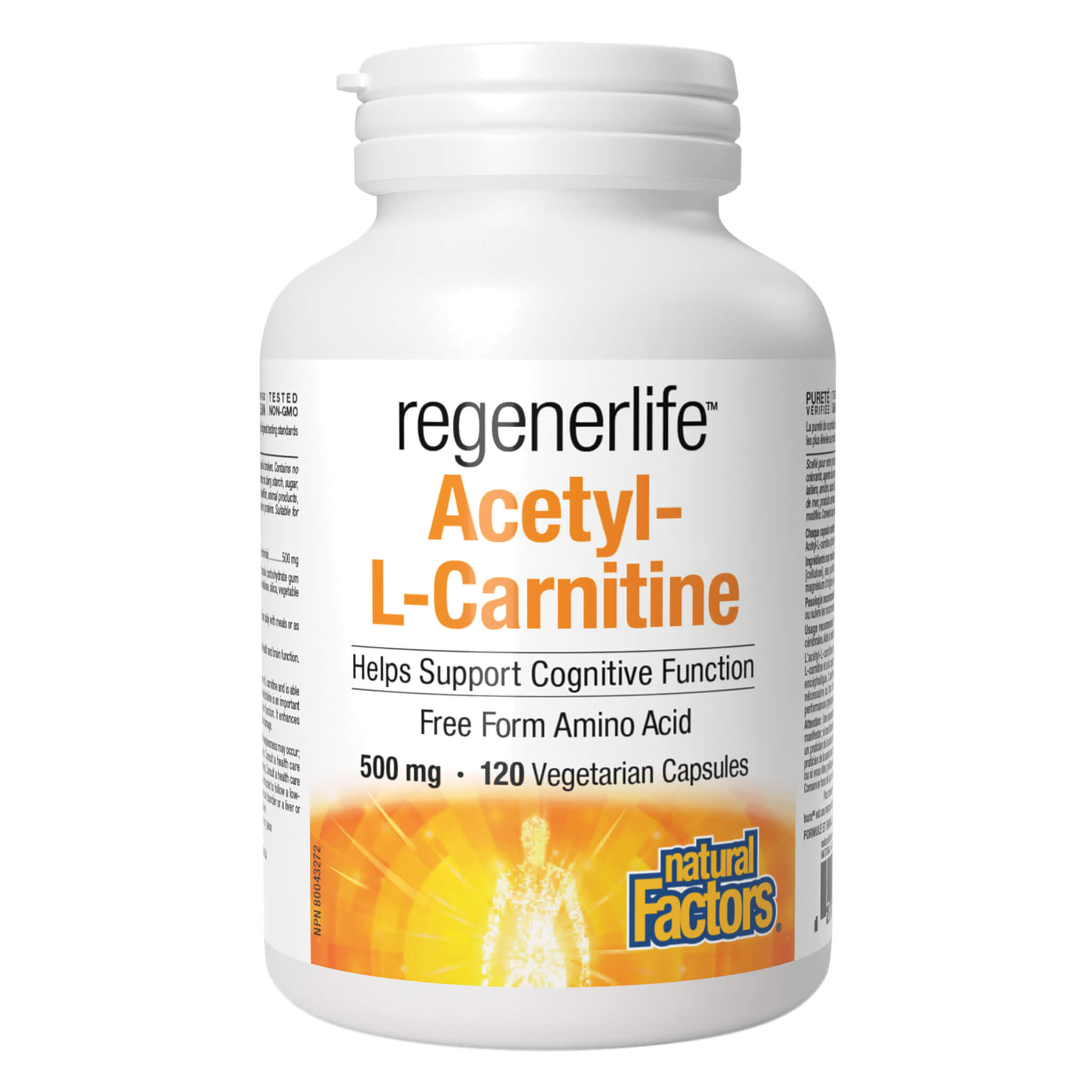 RegenLife Acetyl L-Carnitine 500mg Supplement - Supports Energy, Brain Function & Weight Management - Perfect for Fitness Enthusiasts & Busy Professionals
