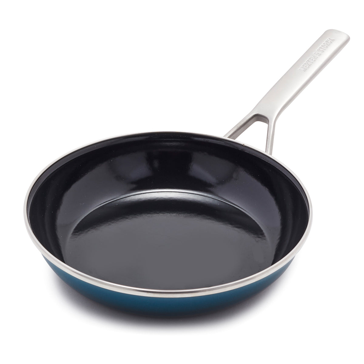 Merten & Storck 9.5-Inch Steel Core Enameled Fry Pan - Nonstick Skillet with Even Heat Distribution, Aegean Teal - Perfect for Sautéing, Frying & Cooking Eggs