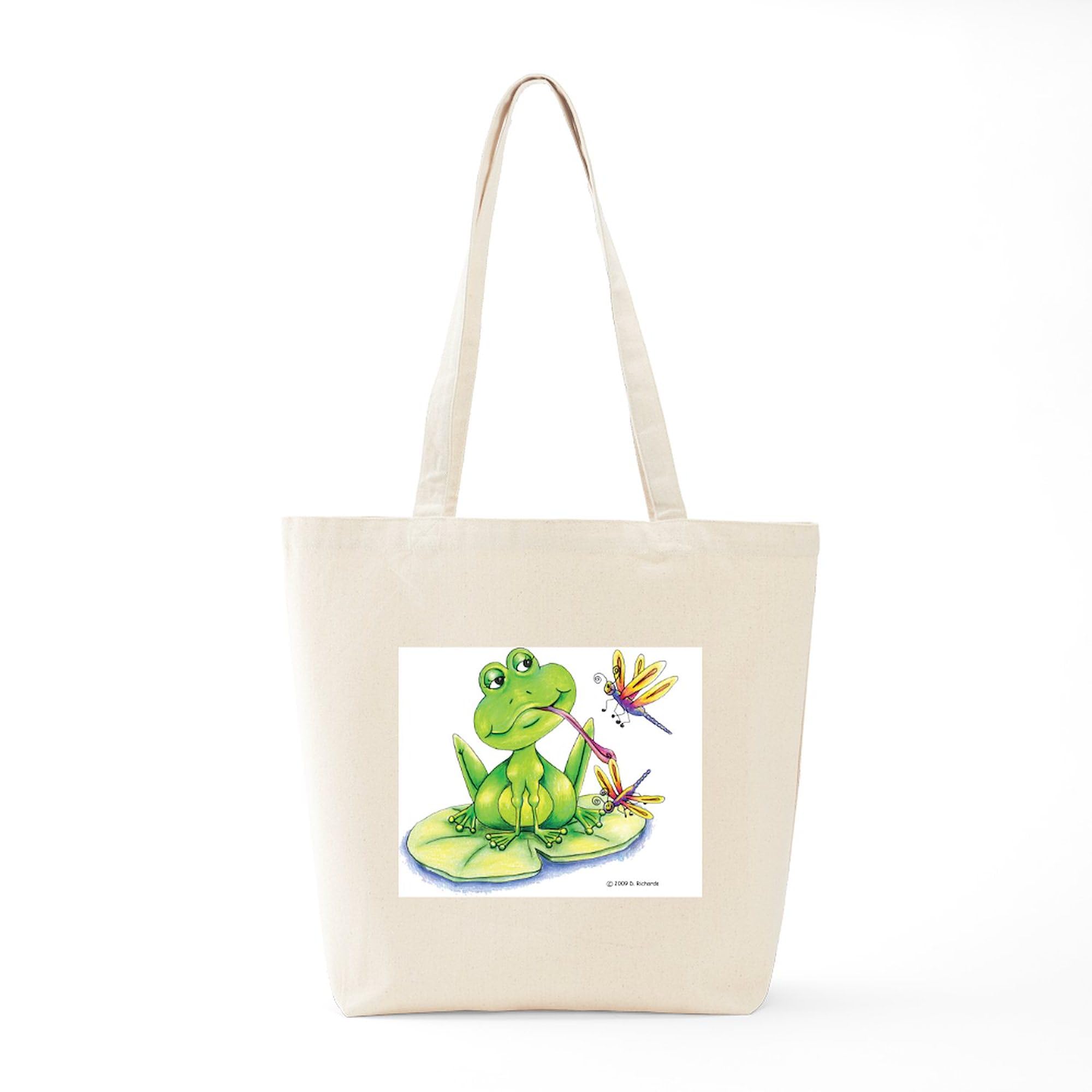 Logan The Frog Canvas Tote Bag - Eco-Friendly Reusable Shopping Bag for Groceries, Beach & Daily Use | Natural Cotton Tote by CafePress