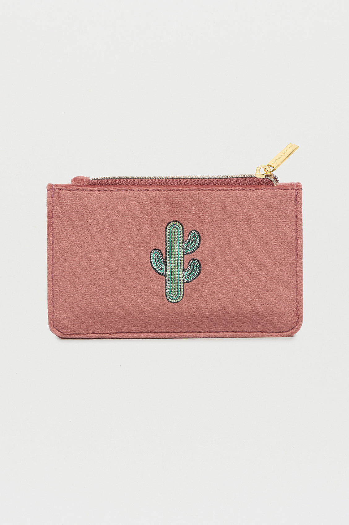 Embroidered Cactus Card Holder Wallet - Stylish Mini Purse for Credit Cards, ID & Cash - Perfect for Travel, Shopping & Everyday Use