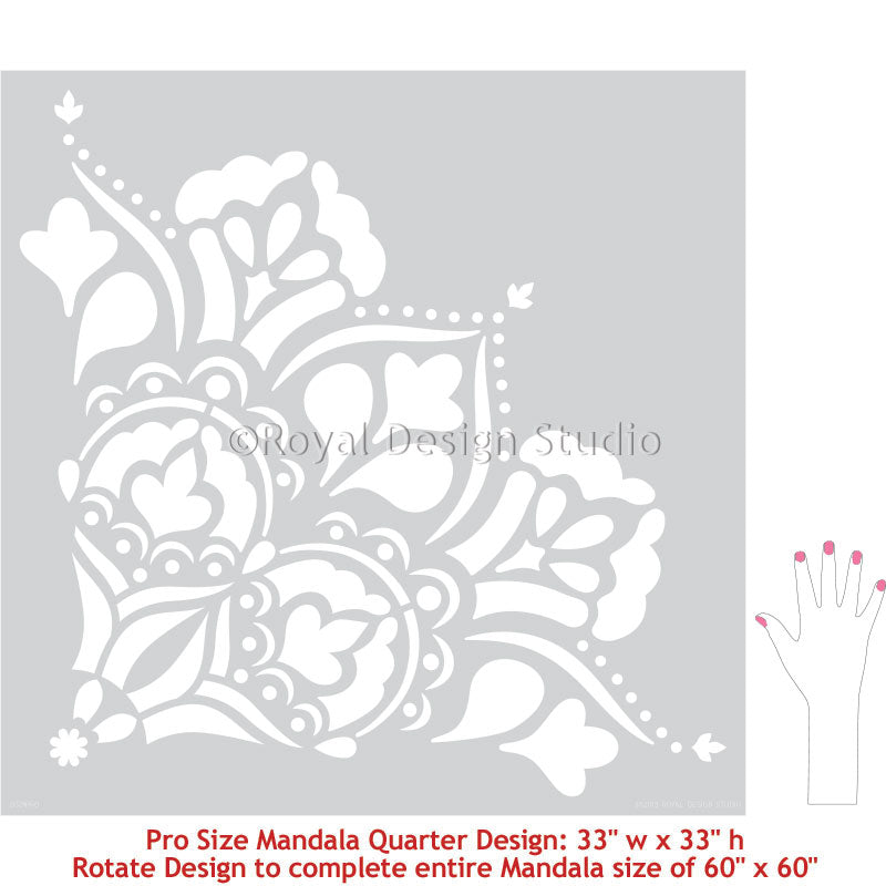 Ananda Mandala Stencil - Reusable DIY Painting Template for Wall Art, Fabric, Wood & Canvas - Perfect for Home Decor, Yoga Studios, Meditation Spaces & Spiritual Crafts