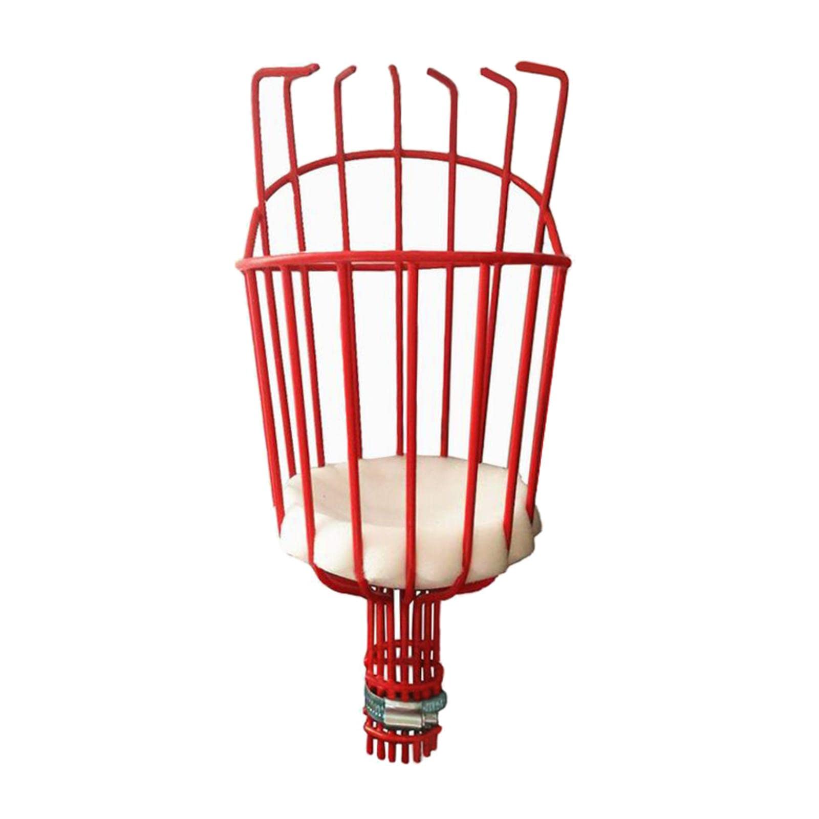 Best Fruit Picker Tool - Heavy Duty Fruit Harvester Attachment with Deep Basket for Apples, Oranges & Pears - Red Color - Perfect for Home Orchards, Farm Harvesting & Backyard Gardening