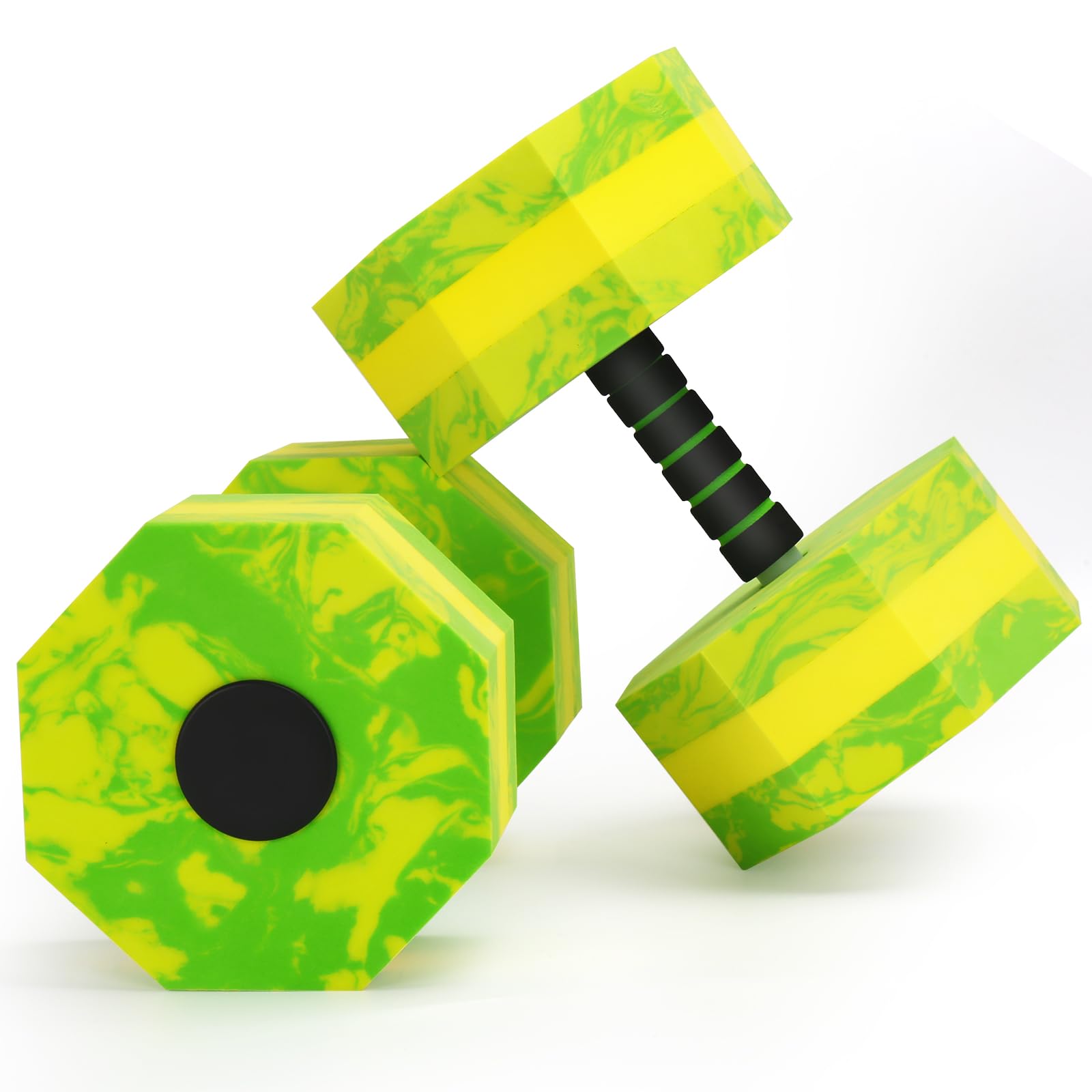 Camouflage Aquatic Dumbbells - Set of 2 Foam Water Aerobic Exercise Dumbbells for Pool Resistance Training, Aqua Fitness & Weight Loss | Perfect for Water Aerobics, Swimming Pool Workouts & Hydrotherapy