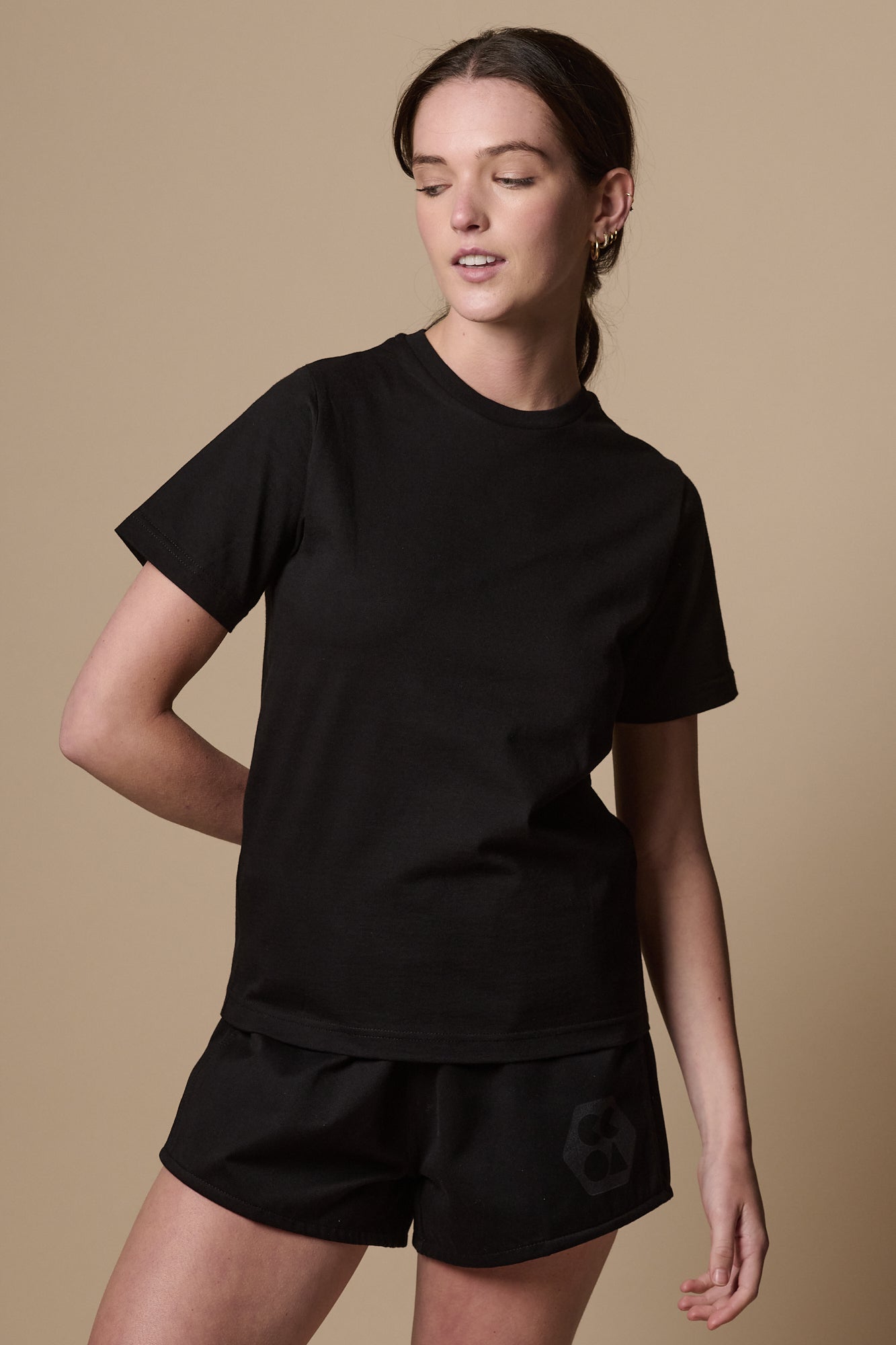 Eco-Friendly Women's Short Sleeve T-Shirt - Plastic-Free, Black | Perfect for Casual Wear, Workouts & Everyday Comfort