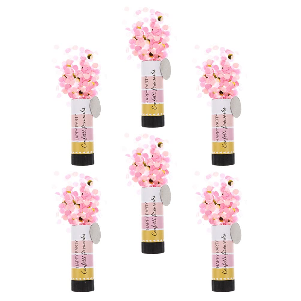 Hemoton 6-Pack Pink Handheld Confetti Wands - Tissue Paper Confetti Flick Flutter Sticks for Weddings, Anniversaries, Birthday Parties & Celebrations - Perfect for Bridal Showers, Baby Showers & Graduation Ceremonies