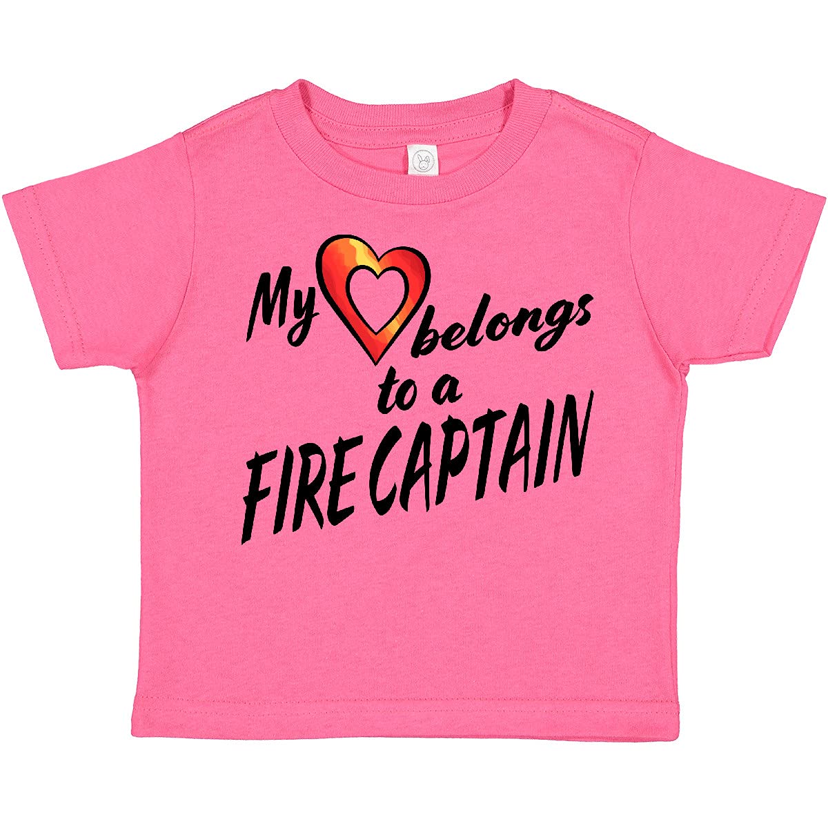 Fire Captain Dad Toddler T-Shirt - Red Heart Design for Kids, Perfect for Father's Day Gifts & Family Outings