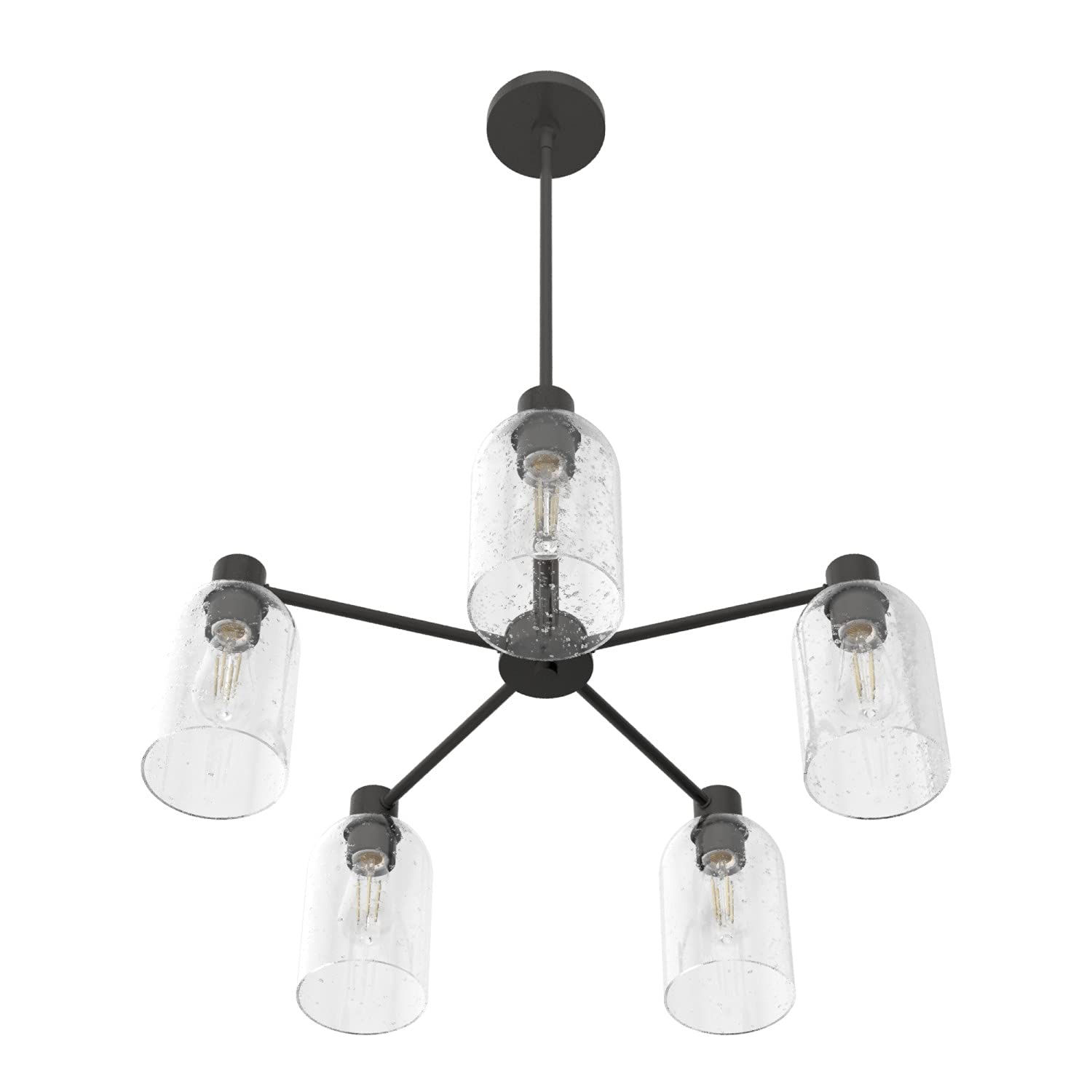 Hunter Fan Company 19199 Lochemeade 5-Light Chandelier in Noble Bronze Finish - Elegant Ceiling Lighting Fixture for Dining Room, Bedroom or Living Room