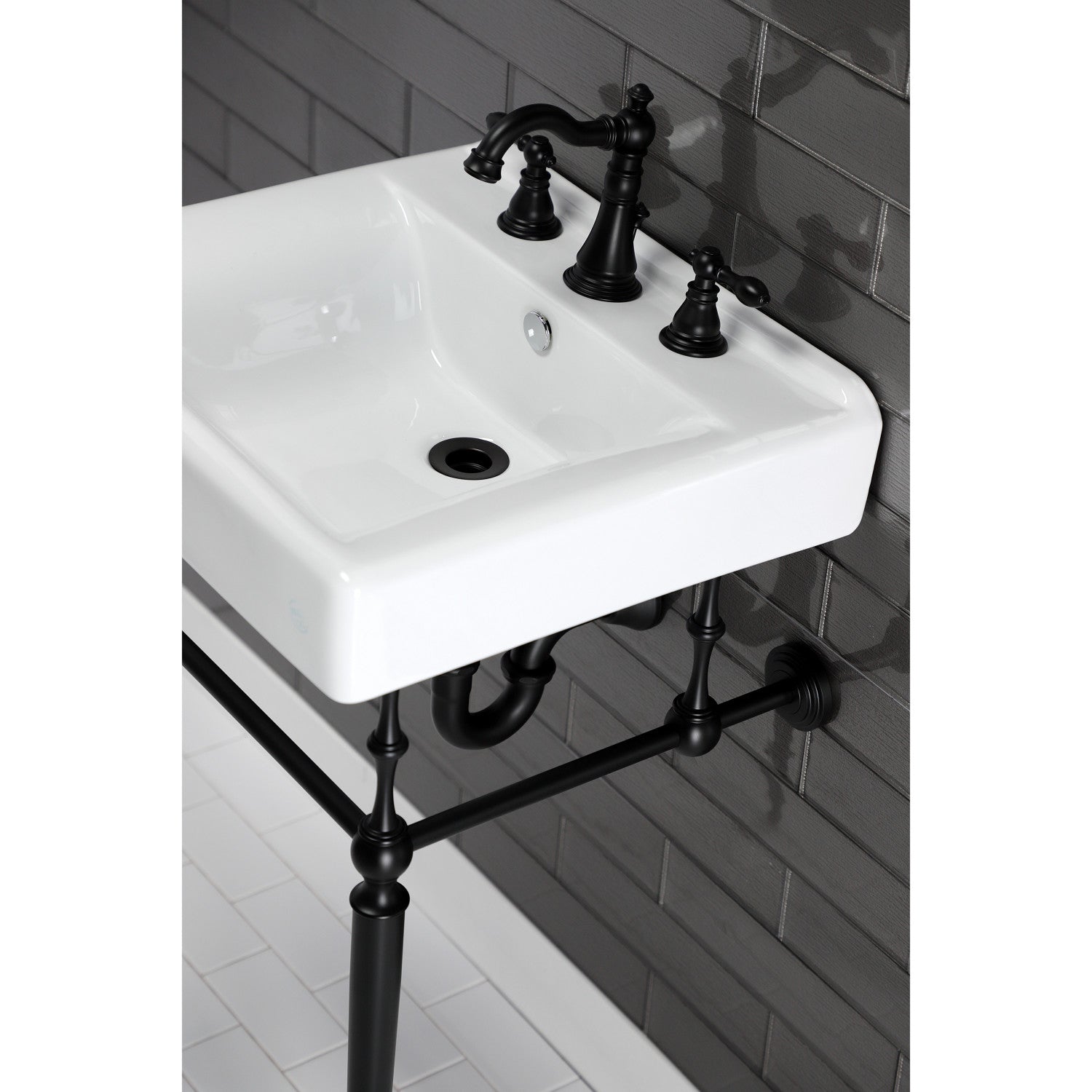 American Classic FSC1970ACL 3-Hole Widespread Bathroom Faucet with Brass Pop-Up Drain - Matte Black Finish for Vanity Sinks - Perfect for Modern Bathroom Renovations
