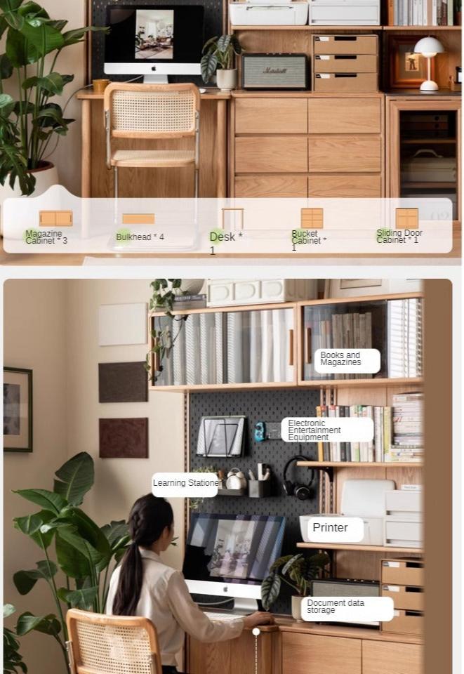 Oak Solid Wood Wall Hanging System & Storage Rack Combo - Durable Wooden Shelf Organizer for Kitchen, Bathroom, Bedroom & Office Storage Solutions