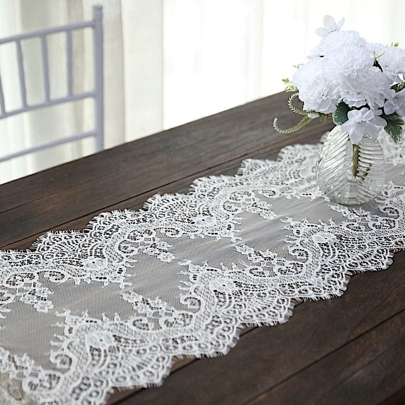 15-Pack Premium Lace Table Runners with Scalloped Edges - Elegant Dining Decor for Weddings, Parties & Holiday Tablescapes