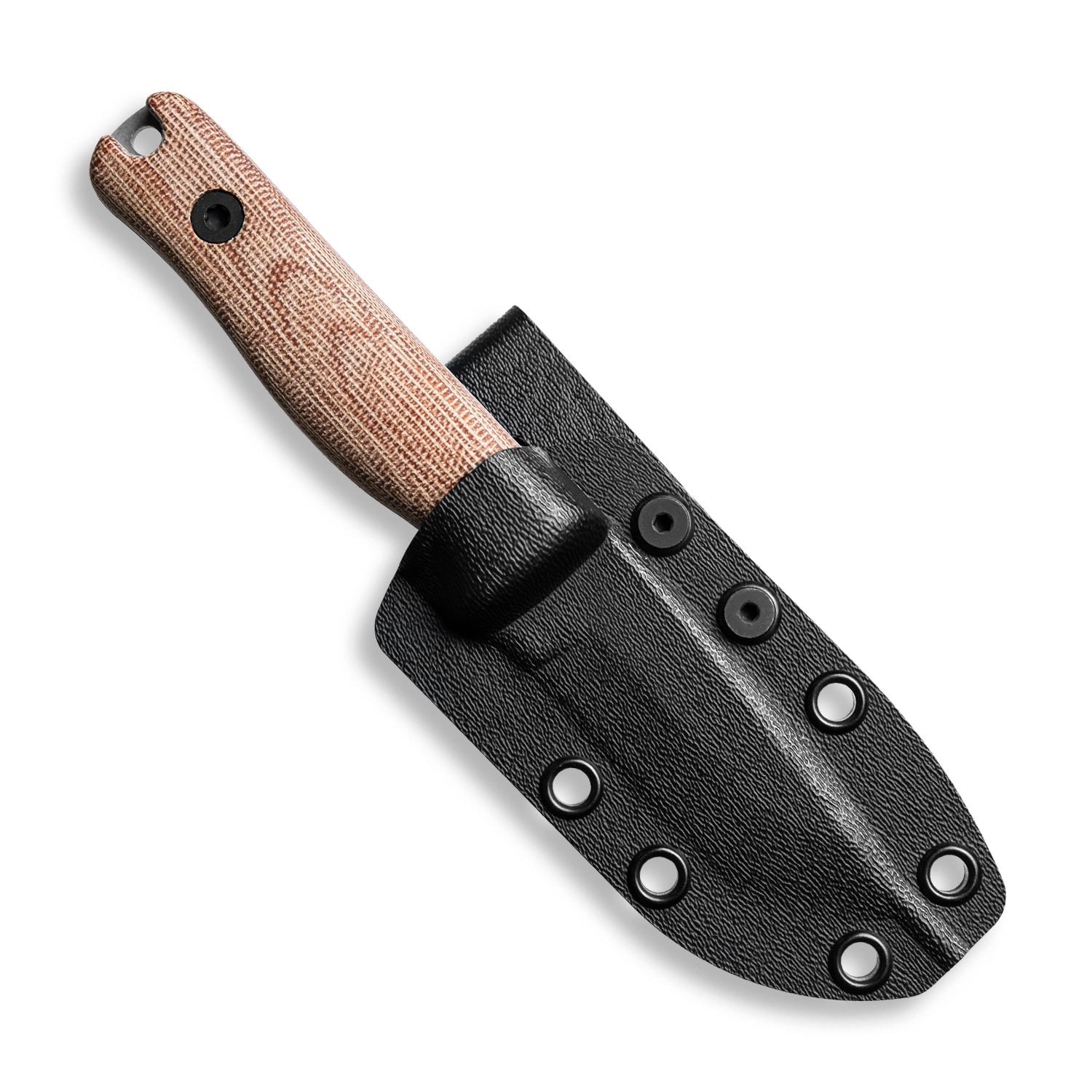 F3 EDC Fixed Blade Knife - CPM 3V Steel, Matte Stonewash Finish, Natural Canvas Micarta Handle - Perfect for Outdoor Camping, Hunting & Survival Gear