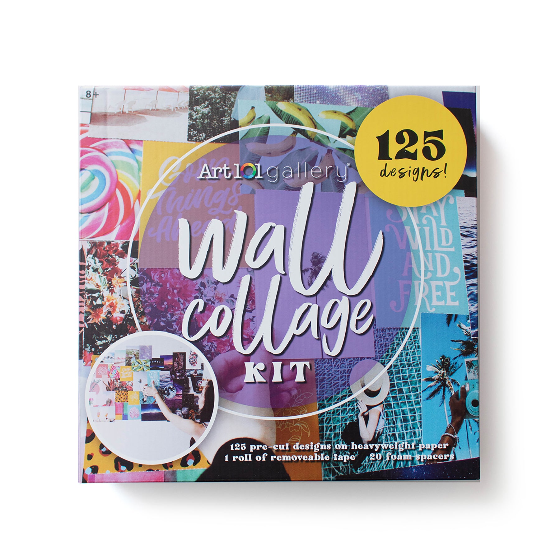 Art 101 Trendy Wall Collage Kit - 125 Piece Design Set for DIY Home Decor, Bedroom & Office Wall Art - Perfect for Teens, Dorm Rooms & Creative Spaces