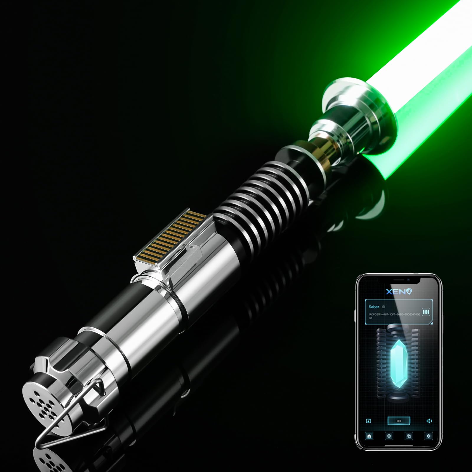 Custom Smooth Swing Xenopixel 3.0 Lightsaber with 34 Sound Fonts & Motion Control - Infinite Color Changing LED Lightsaber with Stand - Luke Skywalker Style for Cosplay, Collecting & Star Wars Enthusiasts