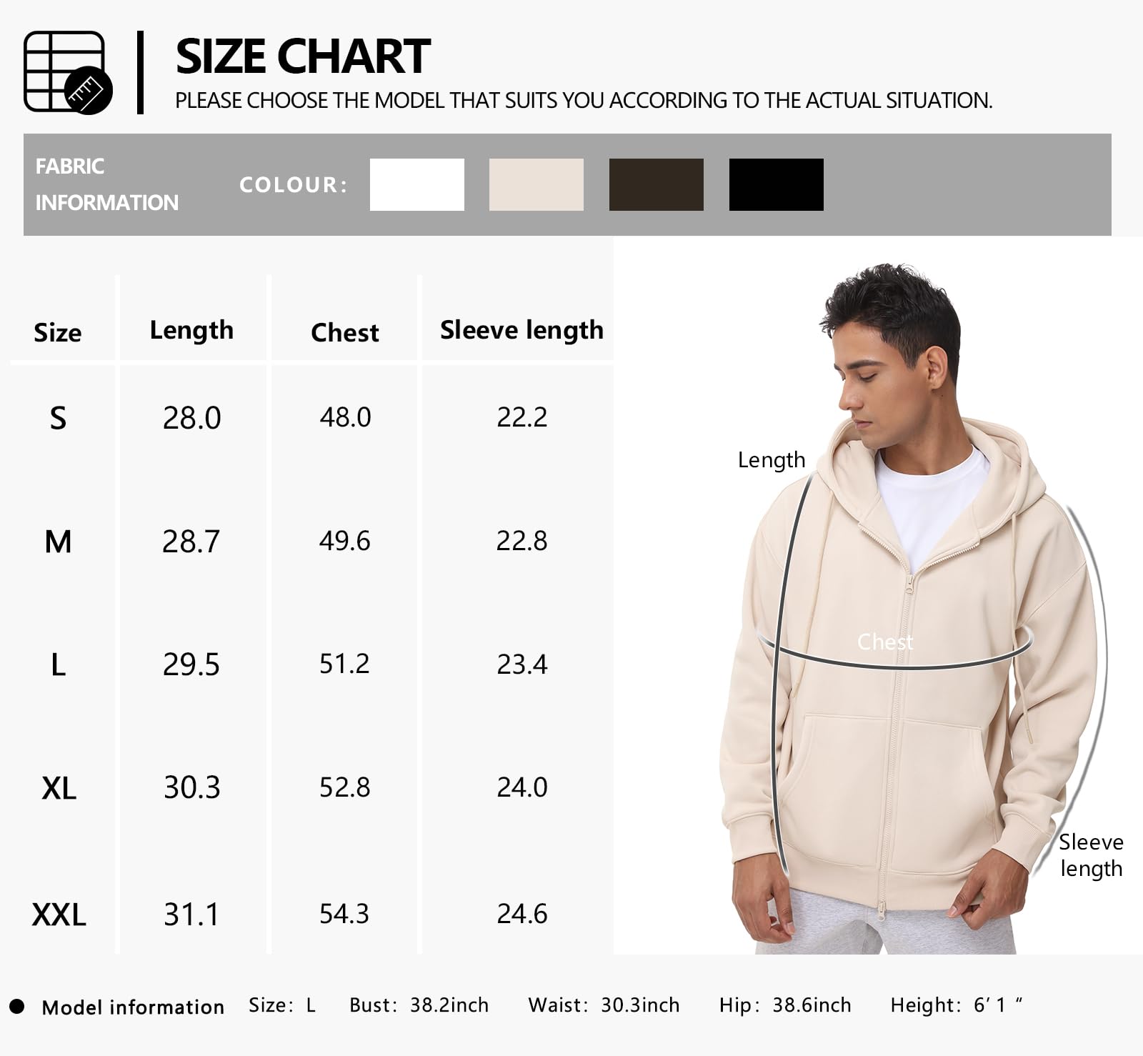 THE GYM PEOPLE Men's Full Zip Fleece Hoodie Jacket - Loose Fit Soft Sweatshirt with Pockets & Drawstring - Comfortable Workout Hoodie for Gym, Running, and Casual Wear