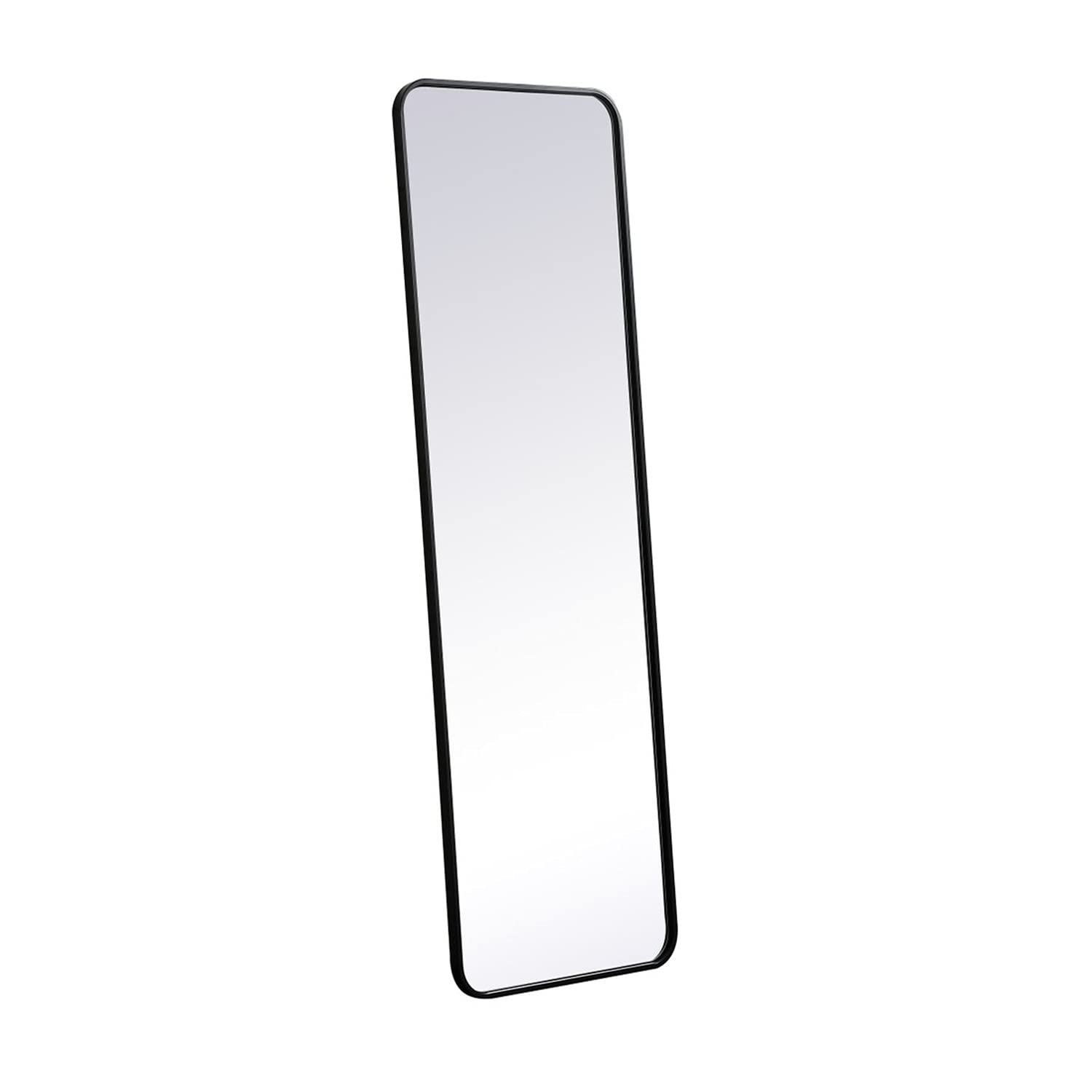 Black 18x60 Soft Corner Rectangular Mirror - Elegant Decor for Living Room