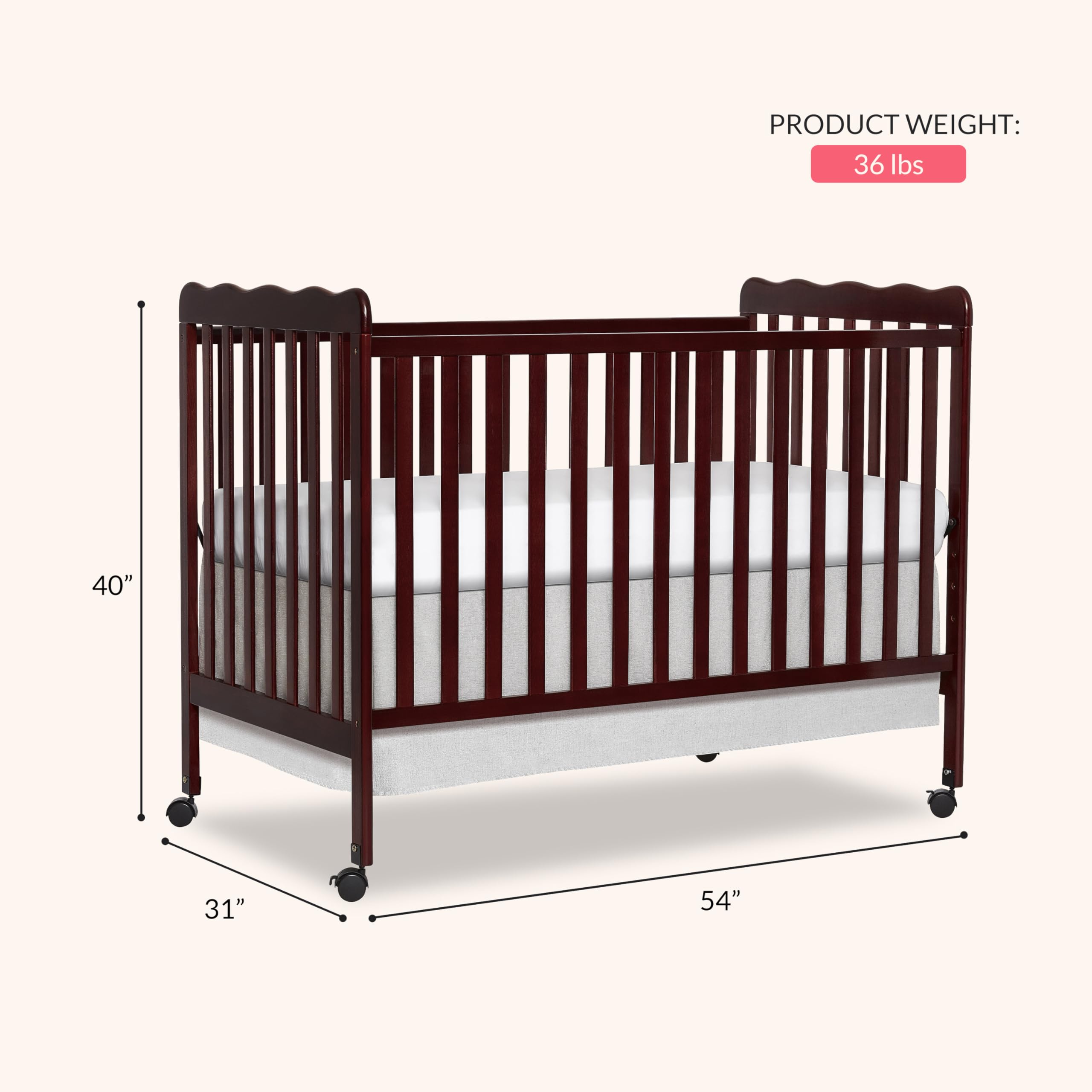 Dream On Me Carson Classic 3-in-1 Convertible Crib - Espresso Finish | Greenguard Gold & JPMA Certified | Converts to Daybed & Toddler Sofa | Safe Nursery Furniture for Baby & Kids Bedroom
