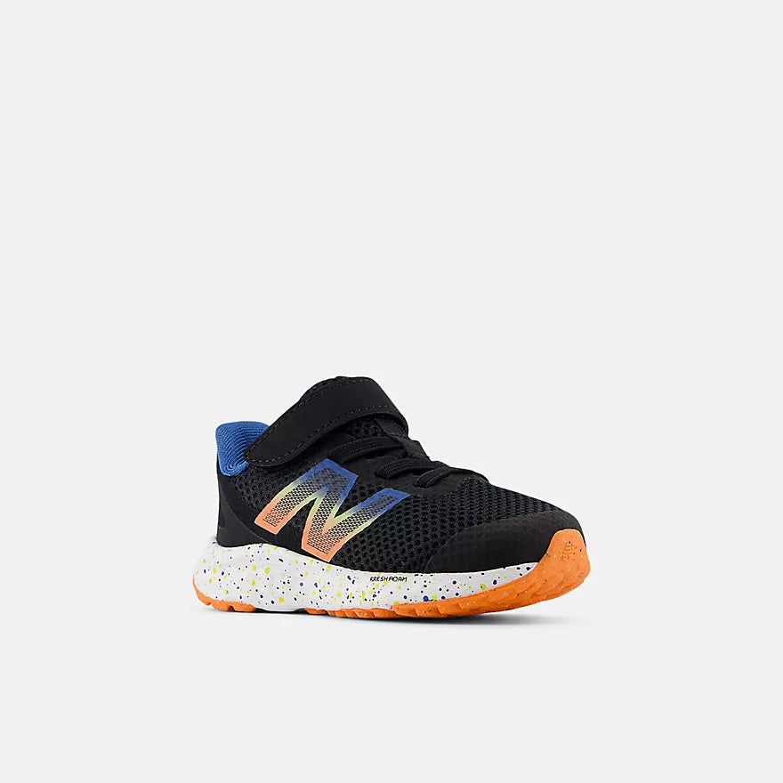 New Balance Fresh Foam Arishi v4 Bungee Lace Toddler Sneakers - Black/Blaze Orange | Lightweight Running Shoes for Kids | Perfect for Playground, School & Daily Activities