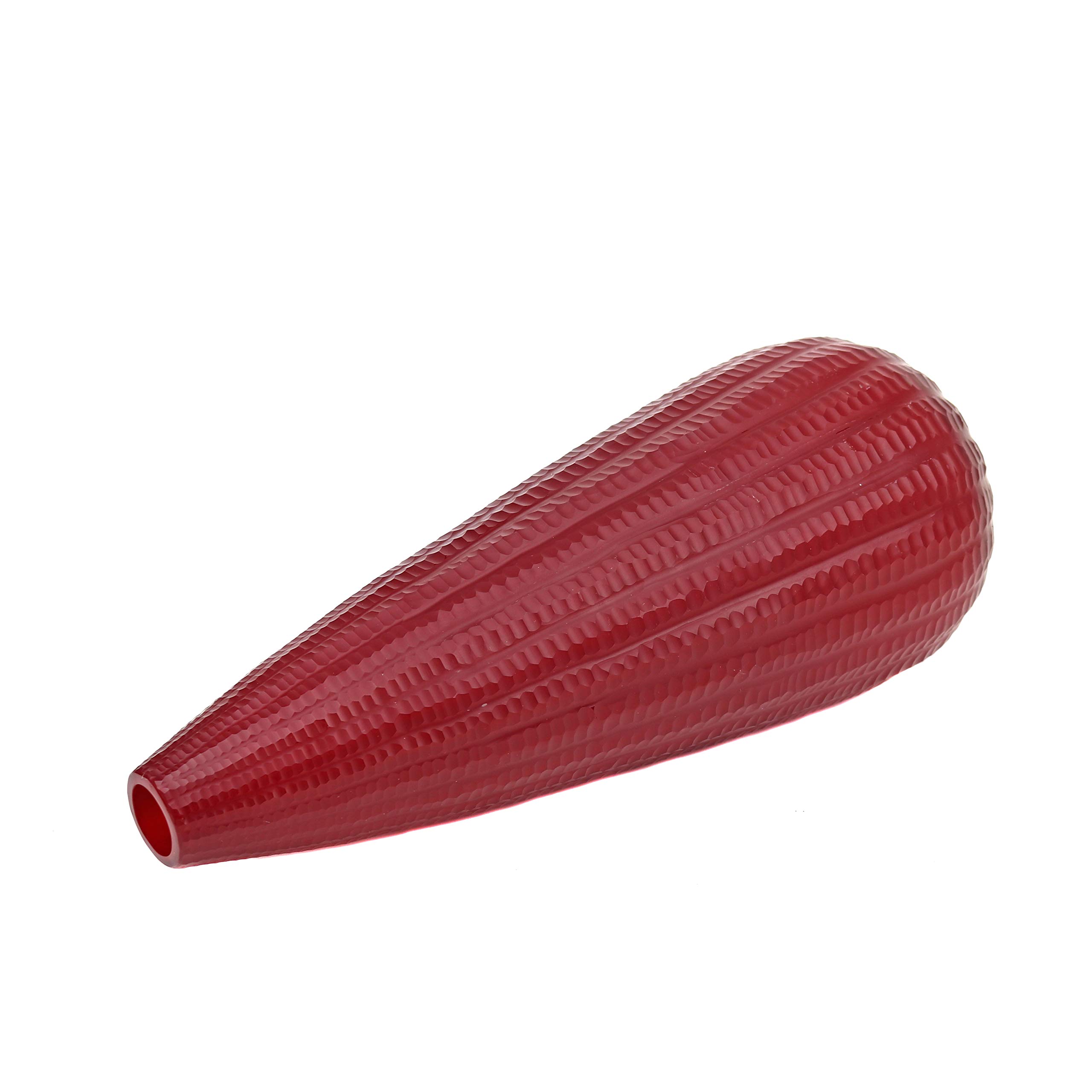Handmade Red Art Glass Serpentine Vase with Dew Drop Cut Design - Elegant Home Decor for Living Room, Wedding Centerpiece & Gift Idea