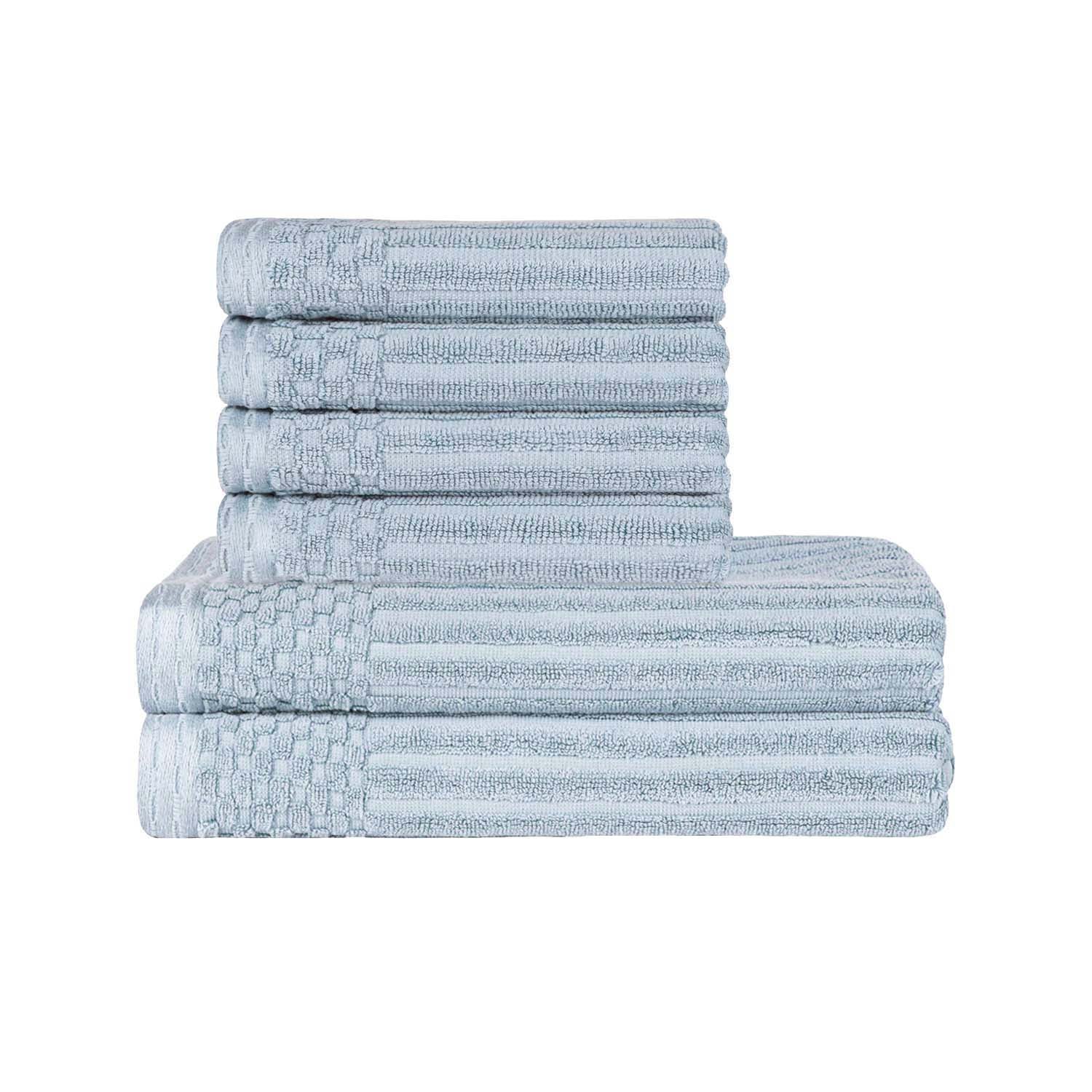 Premium Soho Ribbed Textured Cotton Bath Towel Set - Ultra Absorbent, Quick-Drying Hand & Bath Towels for Spa, Gym, and Luxury Home Use