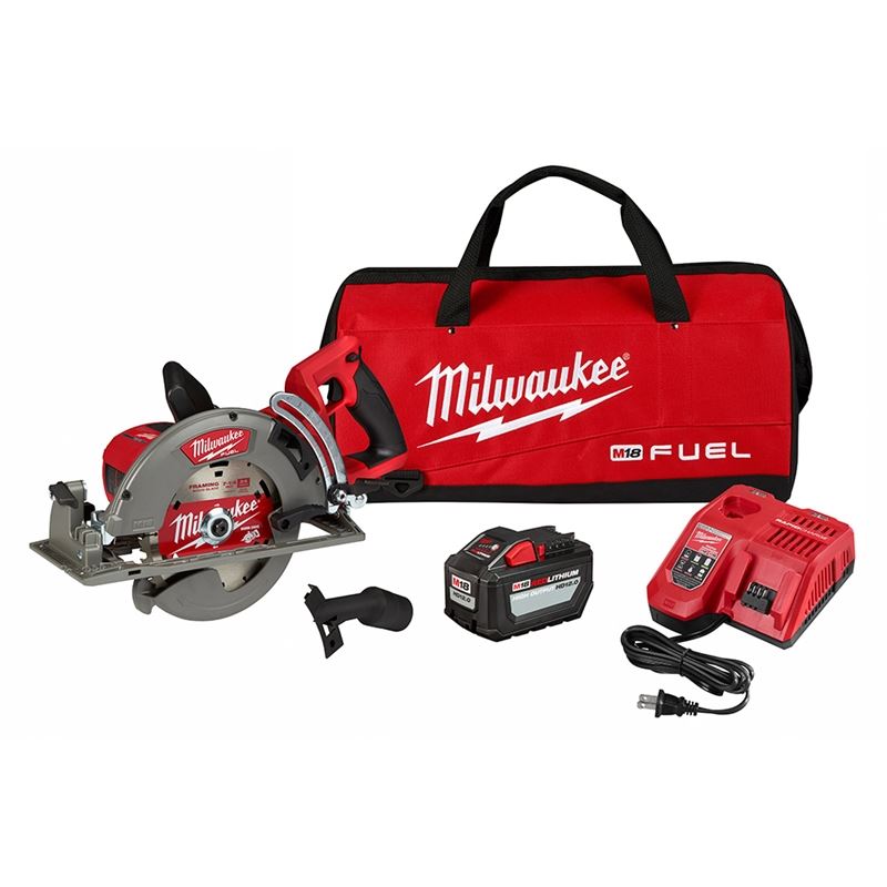 M18 FUEL 18V Brushless Cordless Rear Handle 7-1/4 Inch Circular Saw Kit with 2830 21HD Battery - Powerful Cutting Tool for Woodworking, Framing, and DIY Projects