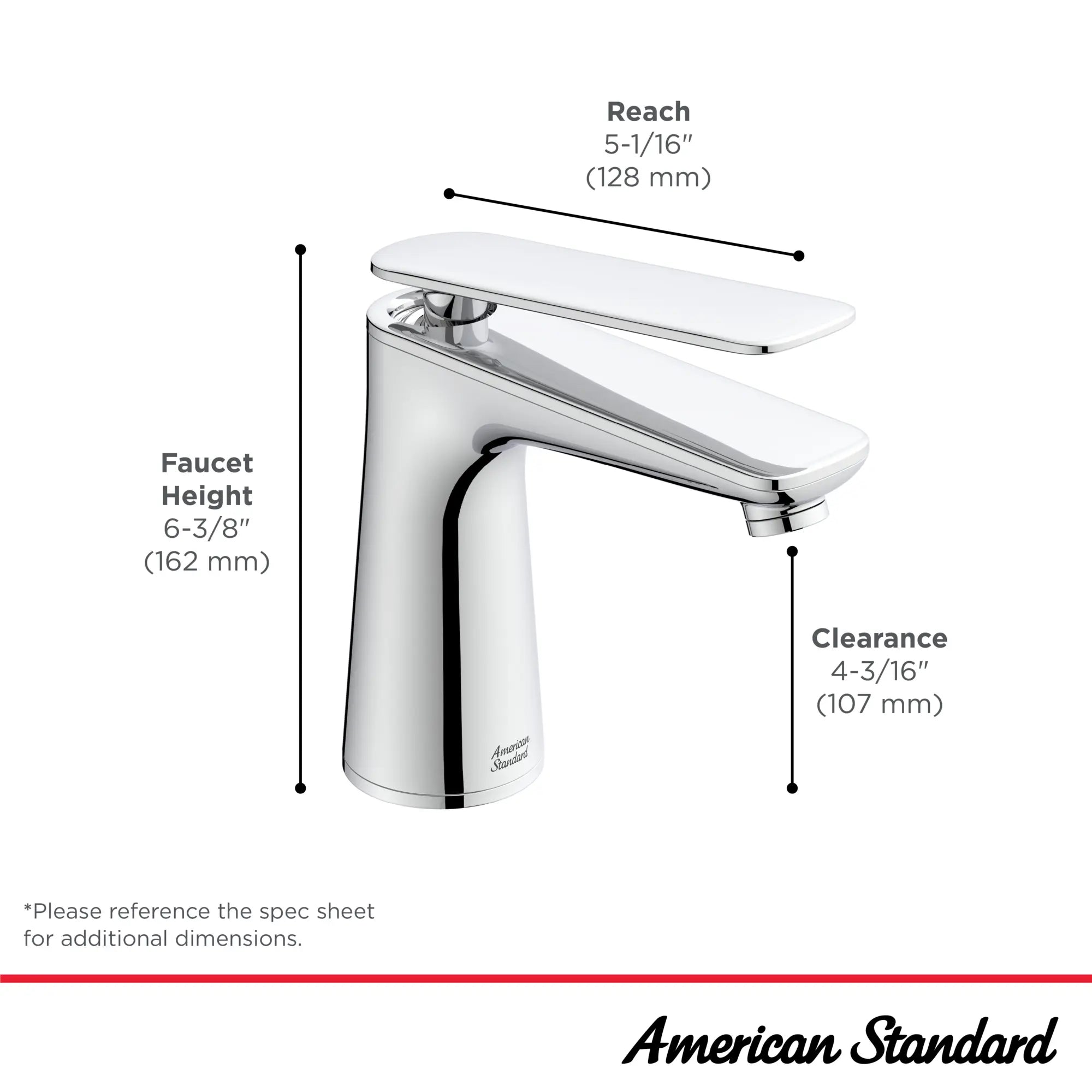 Aspirations Single Handle Bathroom Faucet - 1.2 GPM Water-Saving Design with Lever Handle (No Drain Included) - Perfect for Modern Vanities and Small Bathroom Spaces