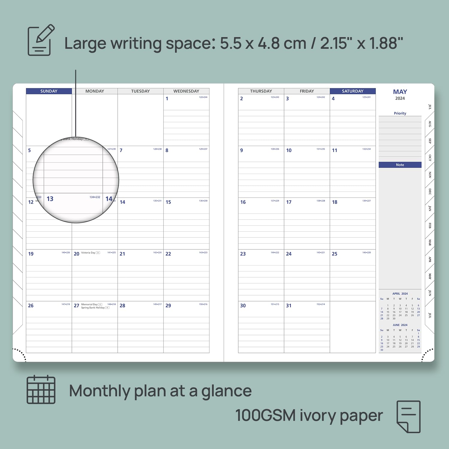 POPRUN 2024-2025 Monthly Planner (8.5