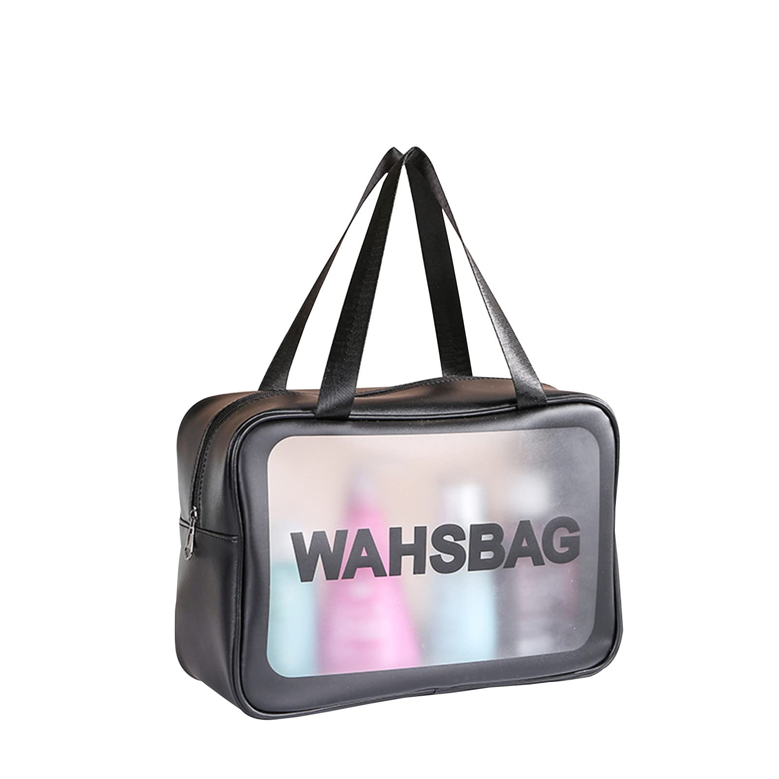 Comigeewa Large Capacity Clear Waterproof Makeup Bag - Travel Cosmetic Organizer for Women & Men, Portable Toiletry Storage Pouch for Shower, Gym, Beach, and Vacation Essentials