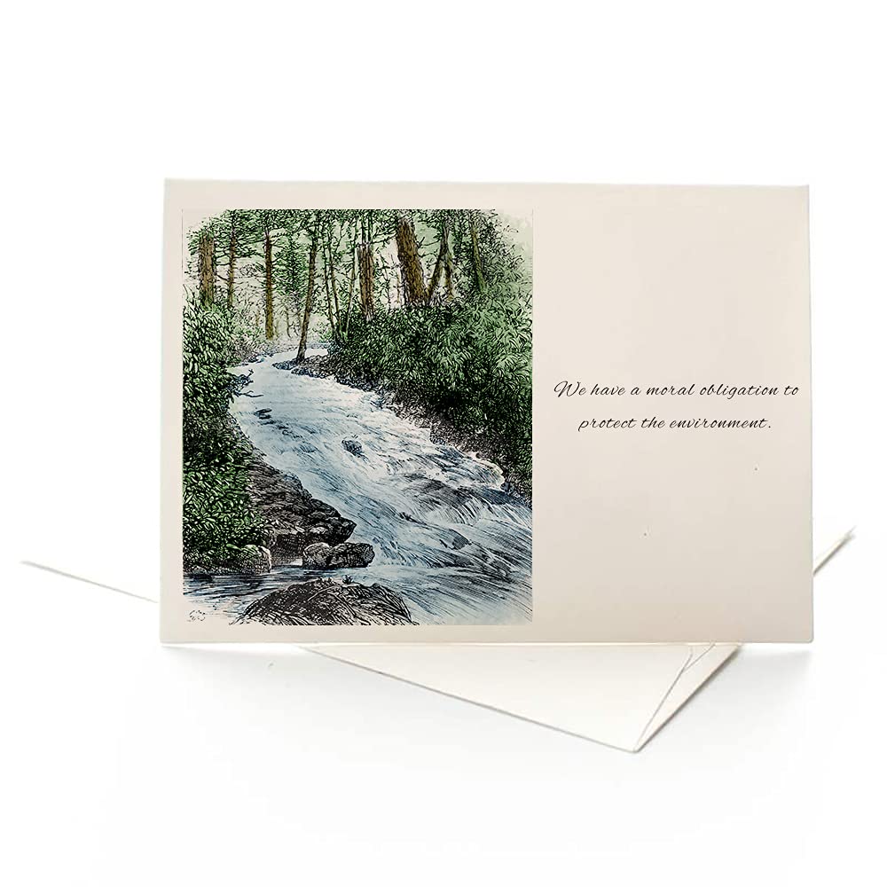 Forest River Clear Stamps for Card Making - DIY Scrapbooking Rubber Stamps with Tree Scenery Design - Transparent Photo Album Crafting Supplies - Perfect for Greeting Cards, Journals & Memory Books