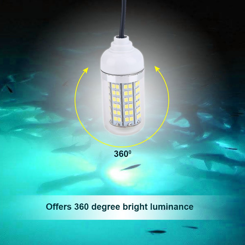 Zerone 12V 108LEDs IP68 Waterproof Submersible Underwater Fishing Light - Bright LED Fish Attractor Lamp for Night Boat Fishing, Crabbing & Ice Fishing | Perfect for Deep Sea, Lake & River Fishing Adventures