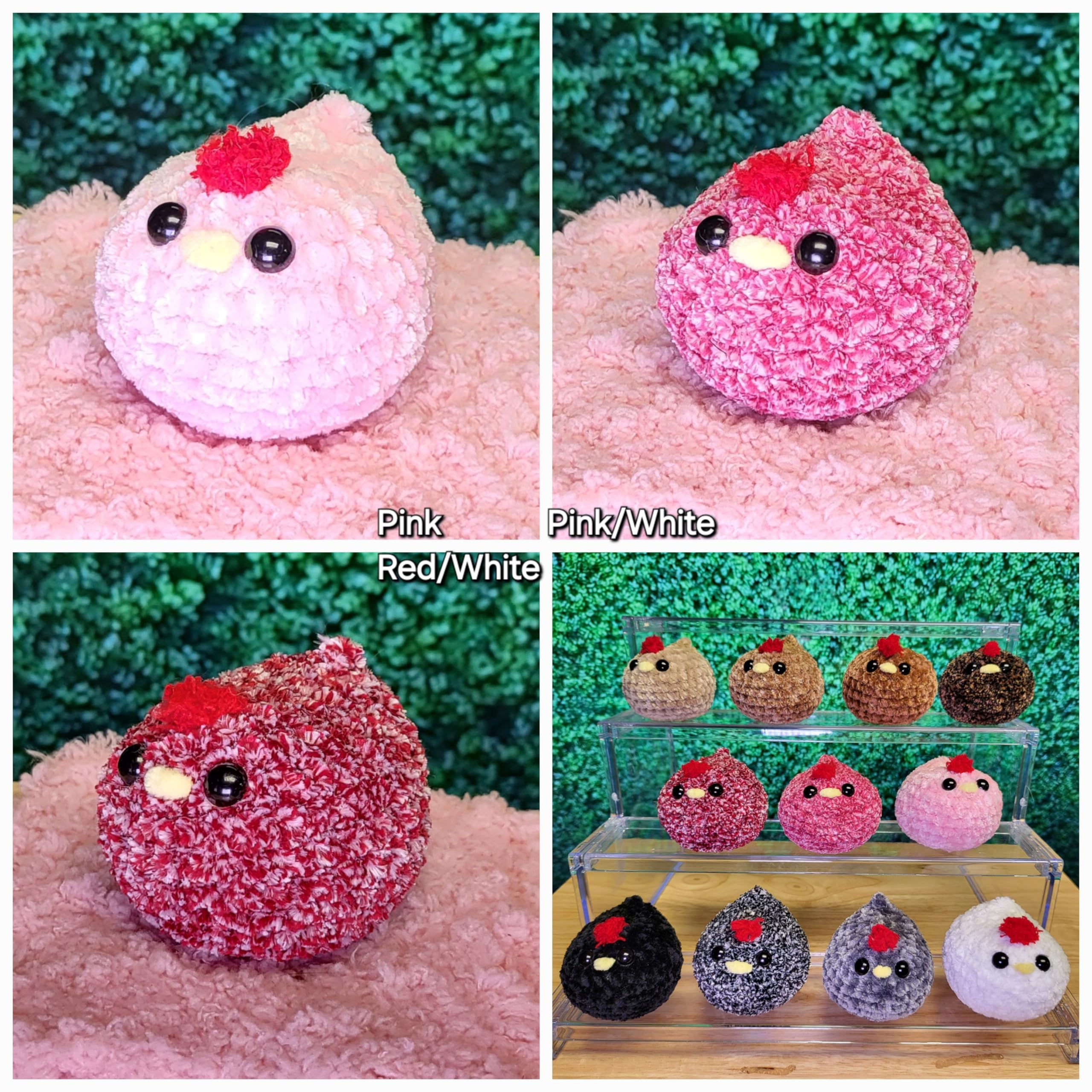 Handmade Crochet Mini Chicken Plush Stuffed Animal Toy - Adorable Red Soft Toy for Kids, Nursery Decor, Baby Shower Gift, and Collectibles