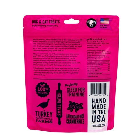 Polkadog All-Natural Turkey & Cranberry Wonder Nuggets Dog Treats – Healthy, Handmade Soft & Chewy Training Snacks for Puppies & Adult Dogs – Grain-Free Bite-Sized Pet Rewards – Perfect for Obedience Training, Travel & Daily Treats – 10 oz
