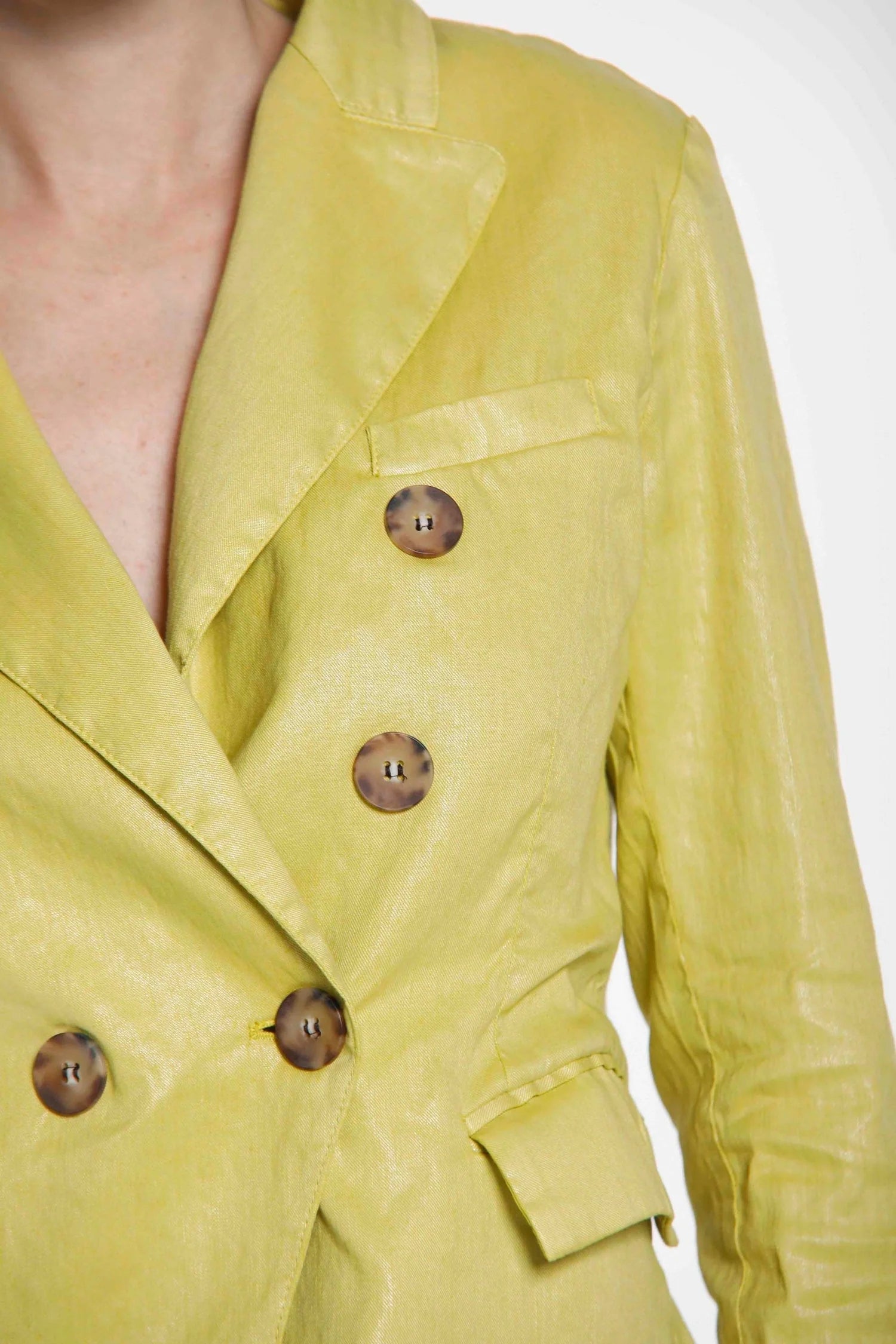 Stylish Caroline Double Breasted Blazer in Acid Yellow | Women's Fashion Blazer for Office, Business & Formal Events
