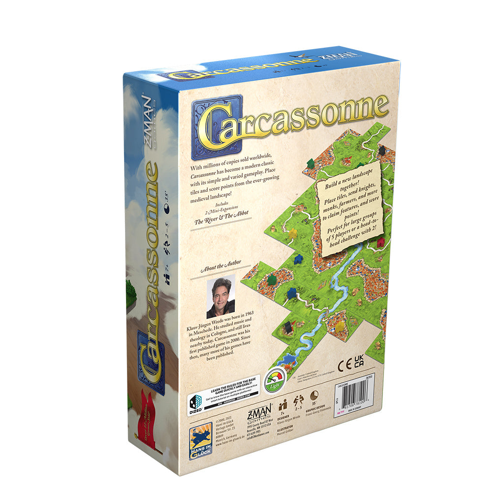 Carcassonne Board Game - Classic Strategy Tile Placement Game for Adults & Families - Perfect for Game Nights & Family Gatherings