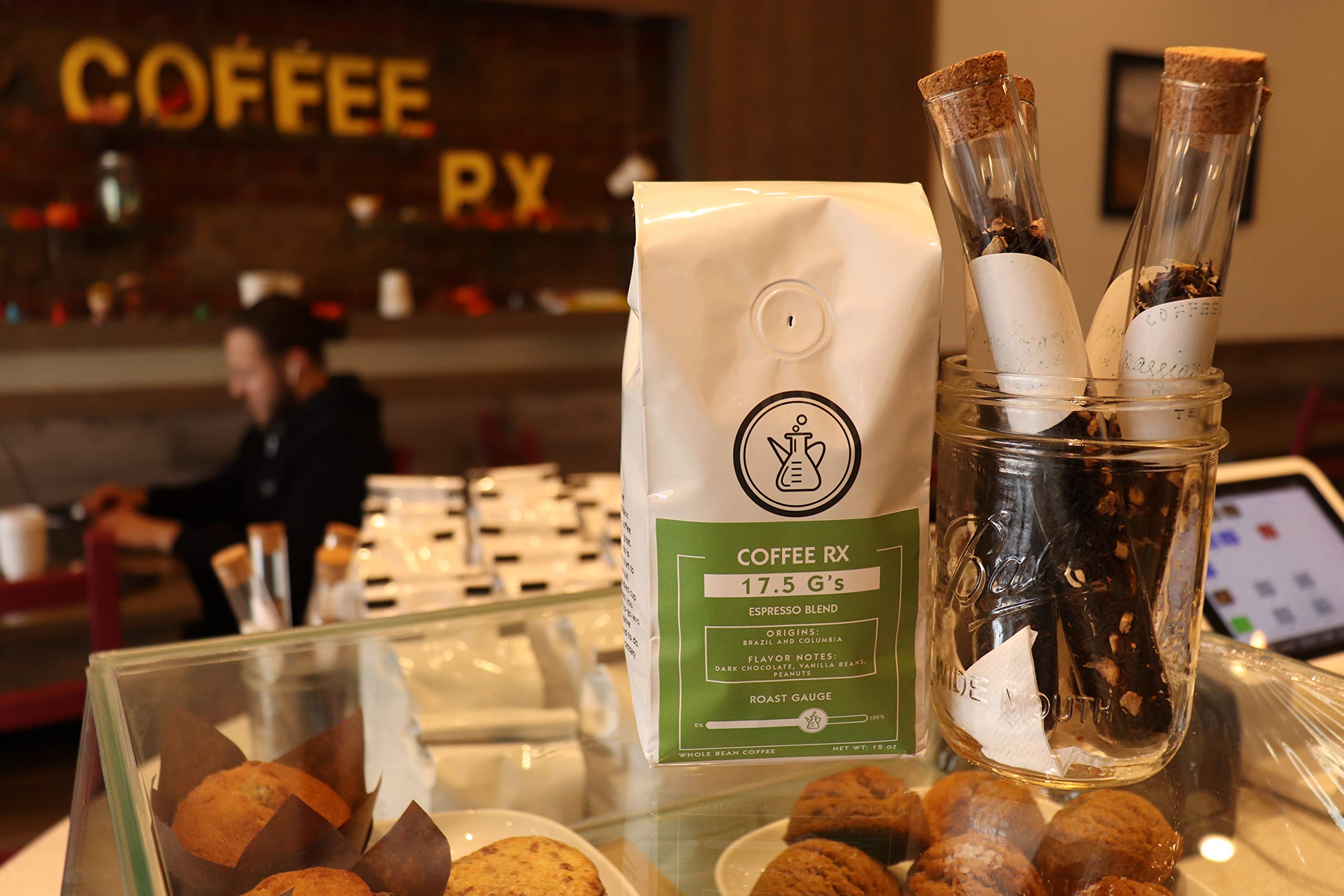 Premium Coffee Rx - 17.5 G's Espresso Blend Whole Coffee Beans, 12 oz - Rich & Bold Flavor for Home Brewing, Cafes & Office Use