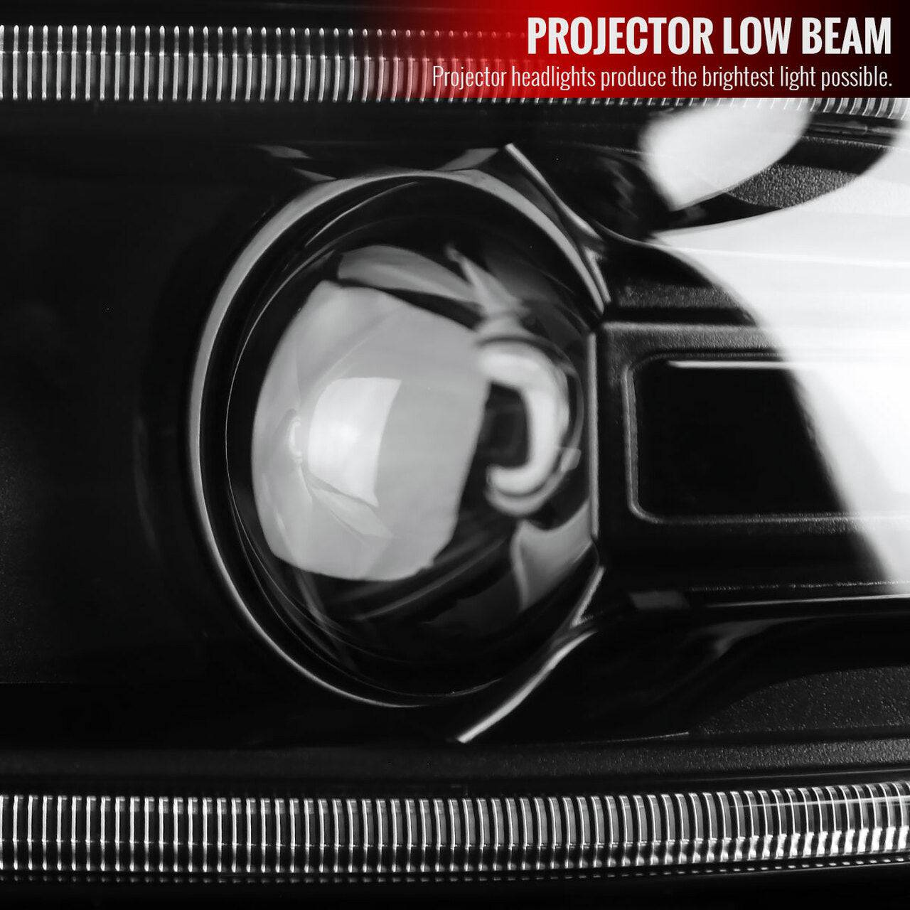 2015-2020 Dodge Charger LED Projector Headlights with C-Shape LED Strip & Turn Signal - Black Housing Clear Lens - Upgrade for Night Driving & Custom Look