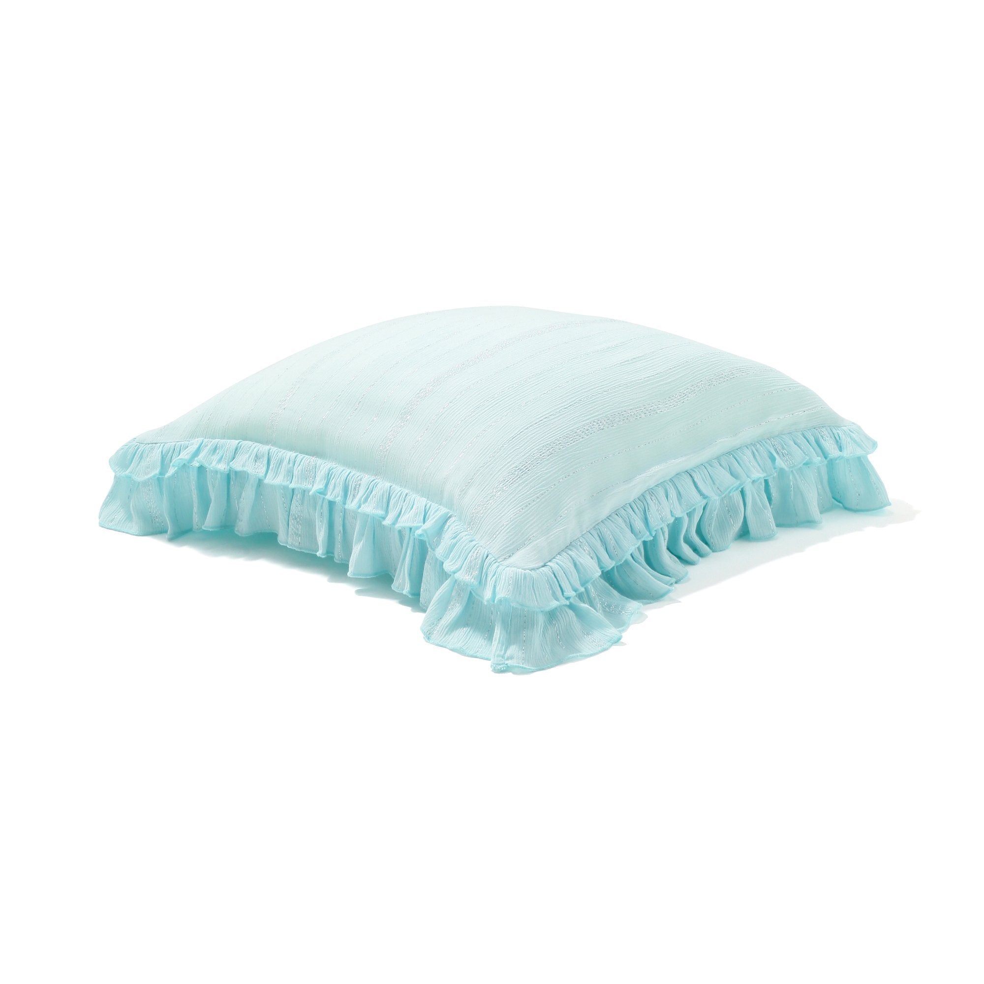 Frill G Cushion Cover 45x45cm Light Blue - Soft Decorative Pillow Case for Sofa, Bed, Living Room & Home Decor