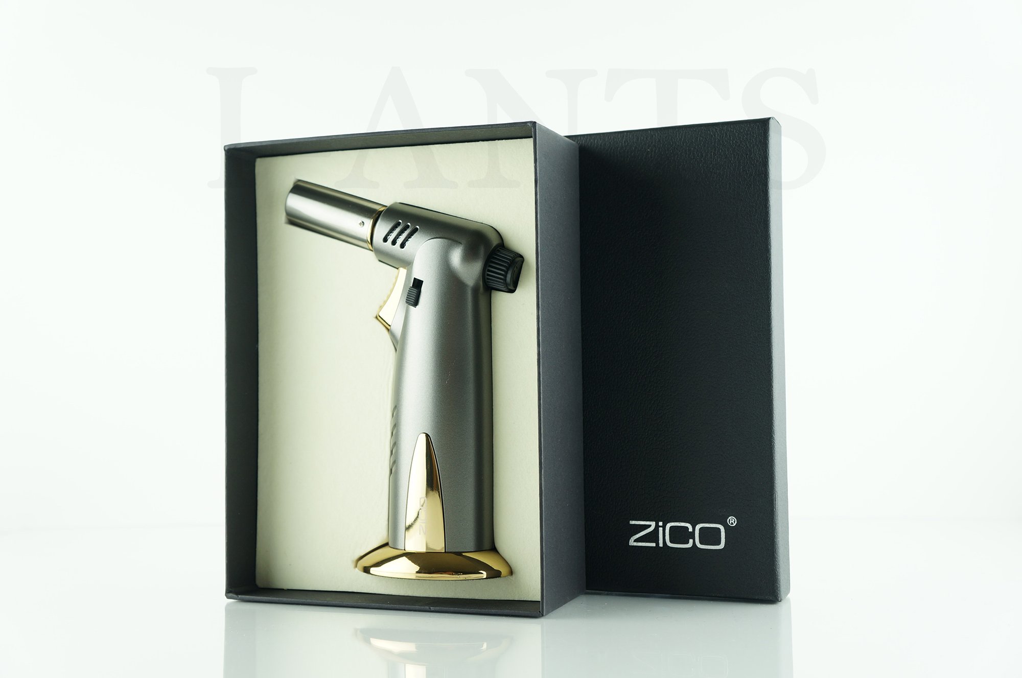 Zico Torch Gun Adjustable Flame Lighter with Gift Box - Windproof Butane Lighter for Cigars, Candles, BBQ & Outdoor Use