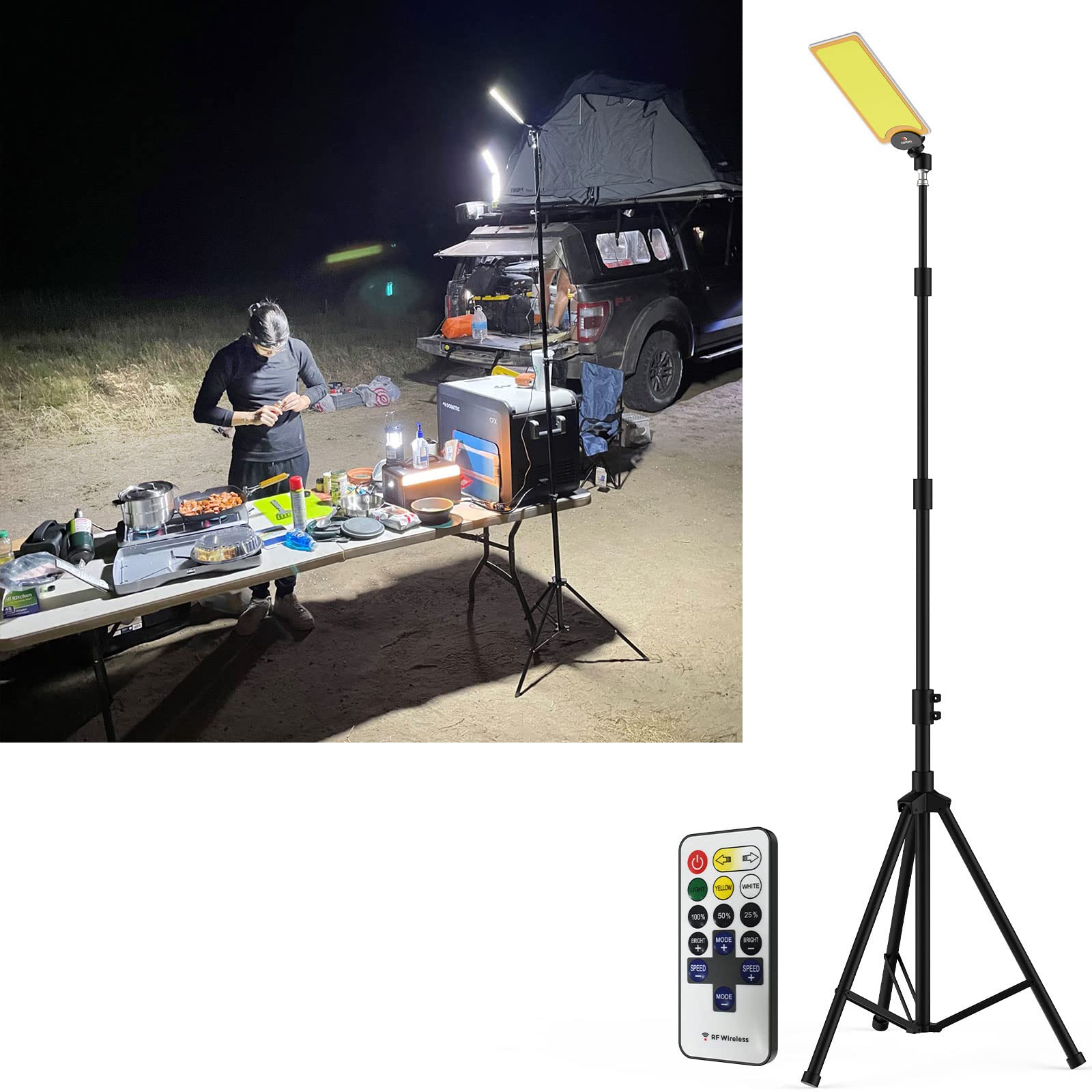 Conpex 10000 Lumens Telescopic LED Camping Light - Remote Control Outdoor Light with Adjustable Stand & Tripod for Camping, Night Fishing, Hiking, Backpacking | Perfect for Tents, Campsites, Beaches and Emergency Lighting