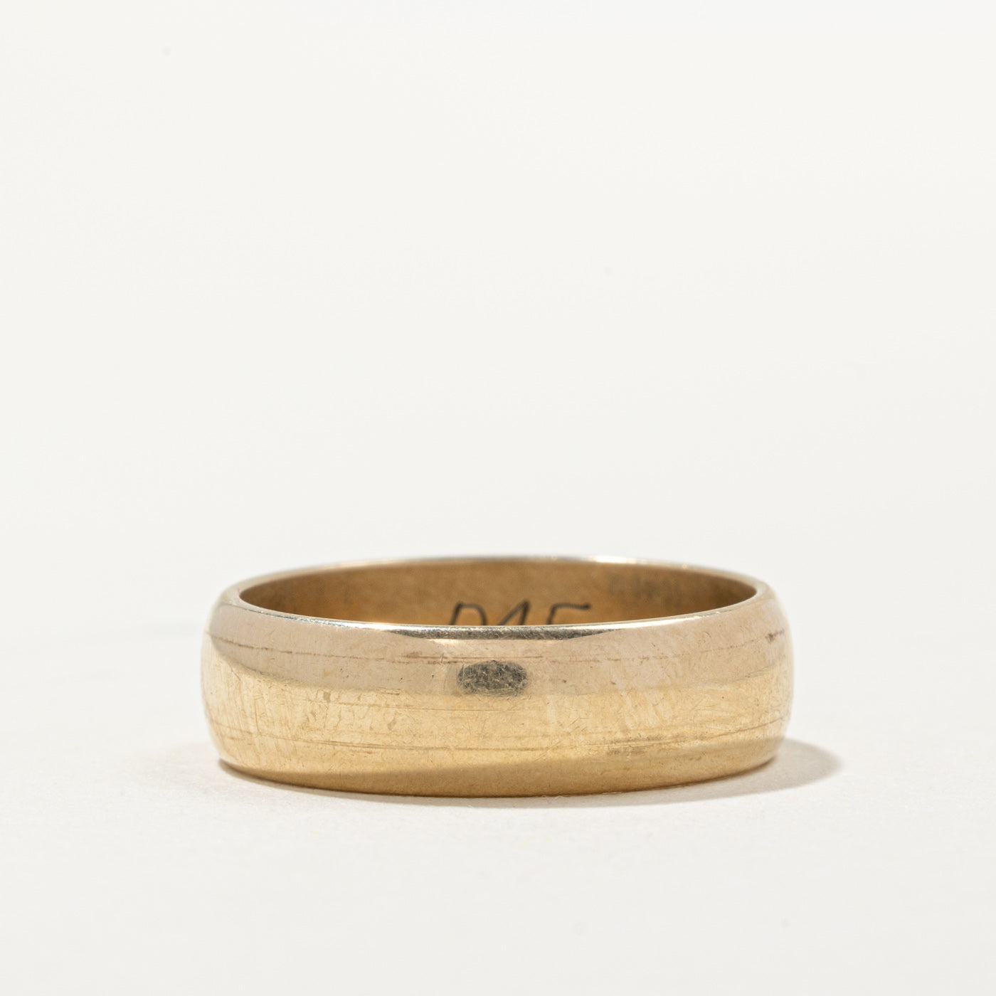 Vintage 1976 London 9k Yellow Gold Band Ring - 5.35mm Wide - Size 6 - Perfect for Anniversary, Wedding, or Special Occasion Gifts