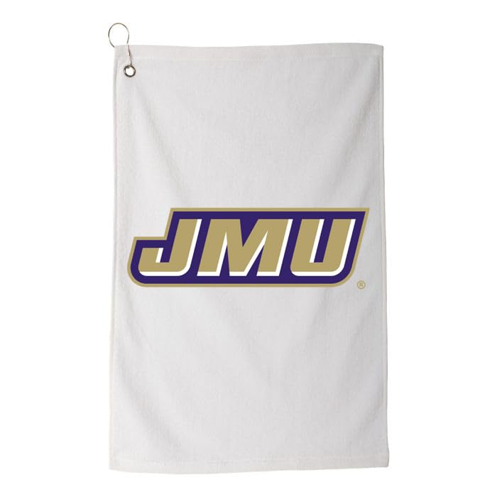 JMU Dukes Prime Logo Golf Bag Towel with Grommet - White - Perfect for James Madison University Fans & Golf Enthusiasts - Great for Golf Course, Clubhouse, and Tailgating Events