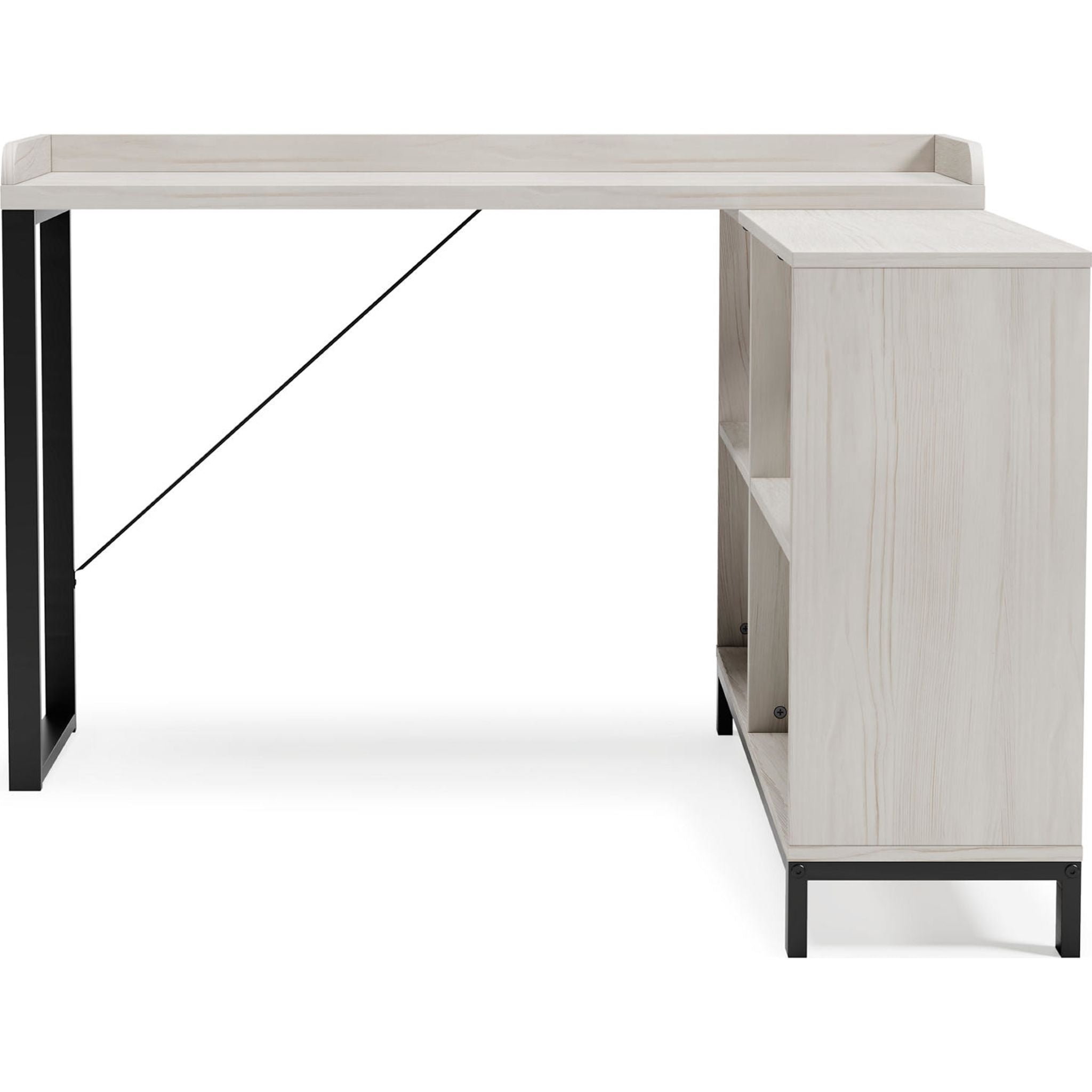 Bayflynn L-Shaped Computer Desk - White & Black Home Office Desk for Small Spaces, Gaming & Workstation Setup