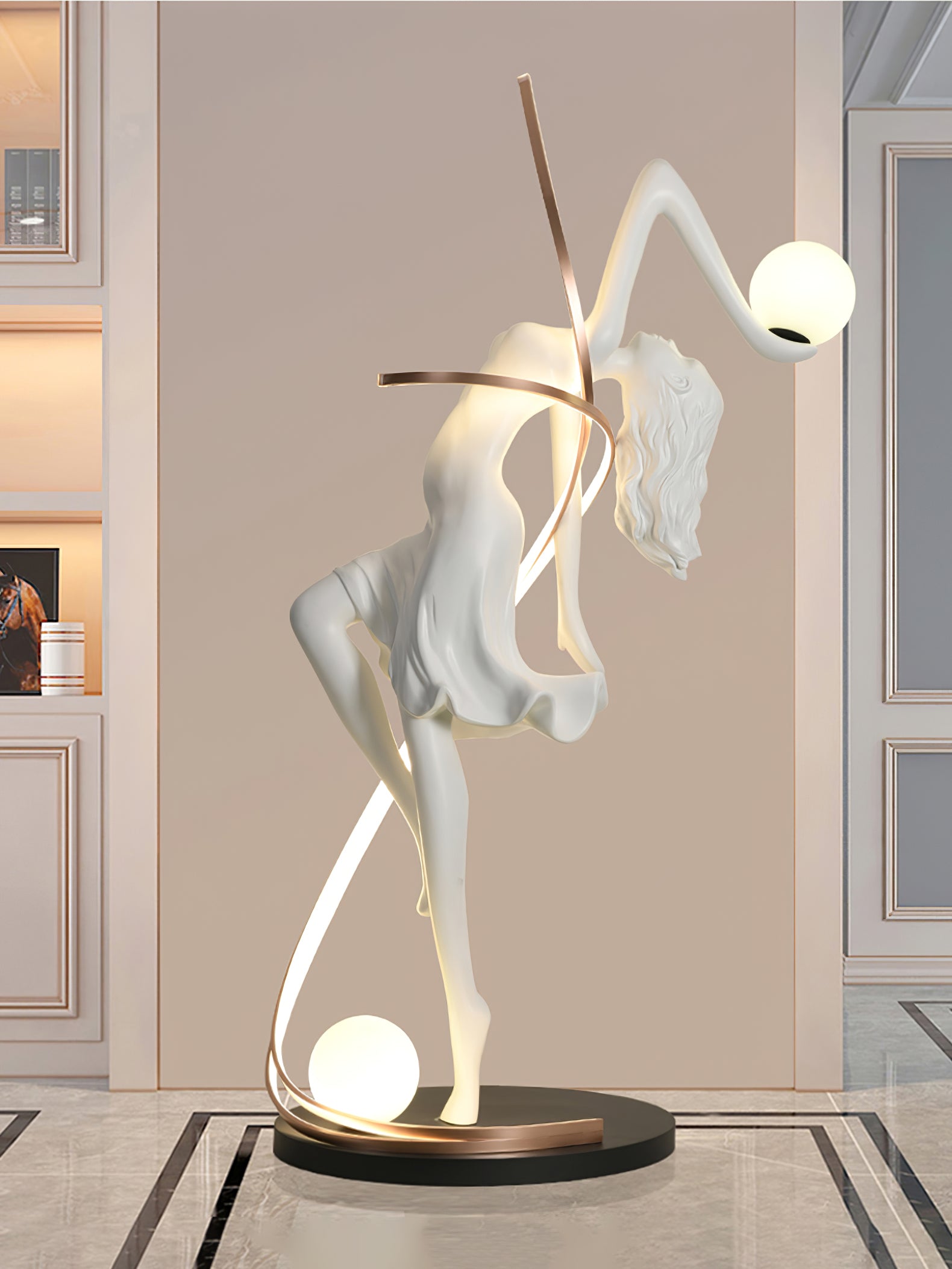 Misha Goddess Statue Floor Lamp - Elegant Home Decor Lighting for Living Room, Bedroom & Office - Perfect for Meditation Spaces & Yoga Studios
